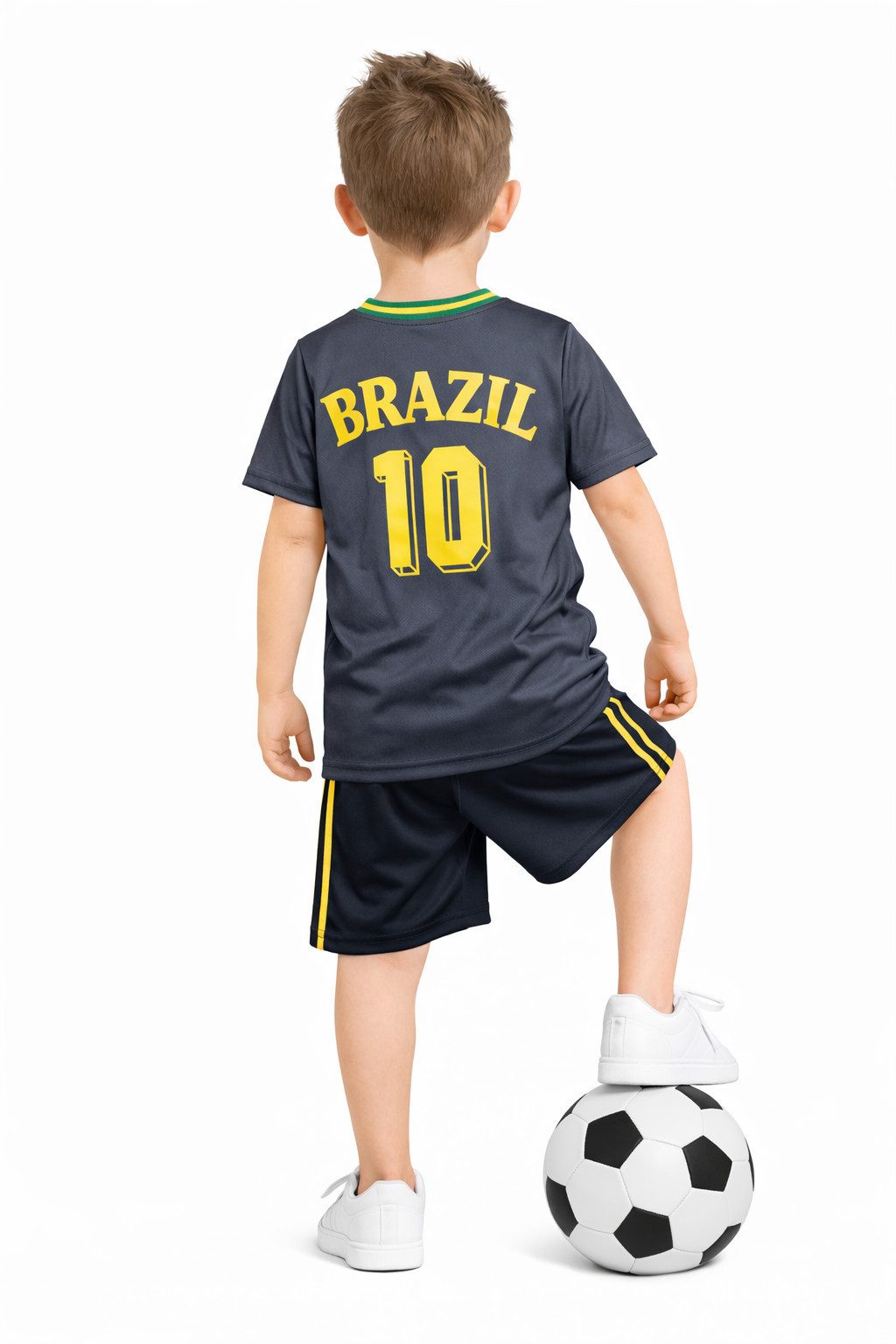 Fashion Boy Fußballtrikot Fussball Fan Set Brasilien, Brazil, Trikot + Shorts, JS293e (Set, T-Shirt + Shorts)