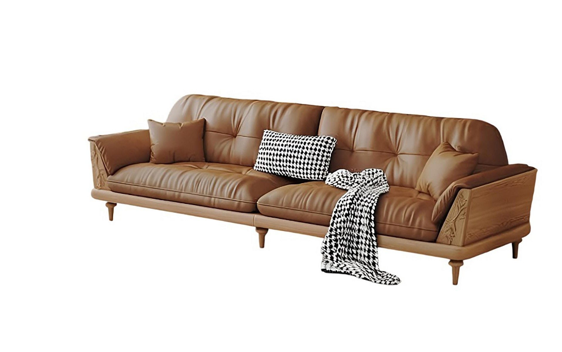 Xlmoebel Sofa Stilvolles 4-Sitzer Sofa in modernem Braun für Ihr Wohnzimmer, 1 Teile, Made in Europa