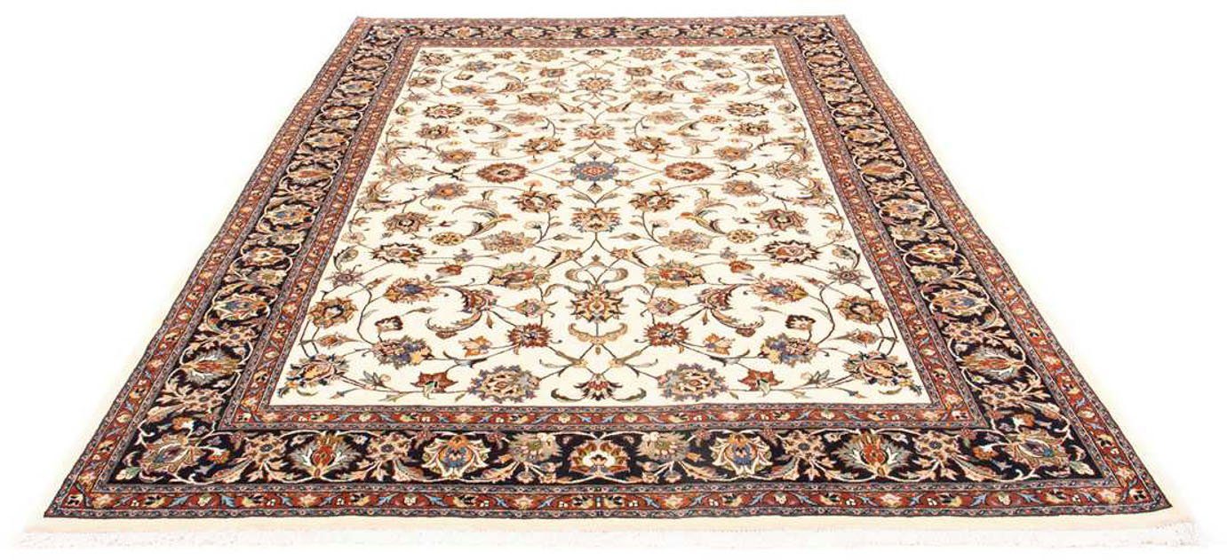 Wollteppich Kaschmar Blumenmuster Beige 298 x 200 cm, morgenland, rechteckig, Höhe: 10 mm, Unikat mit Zertifikat