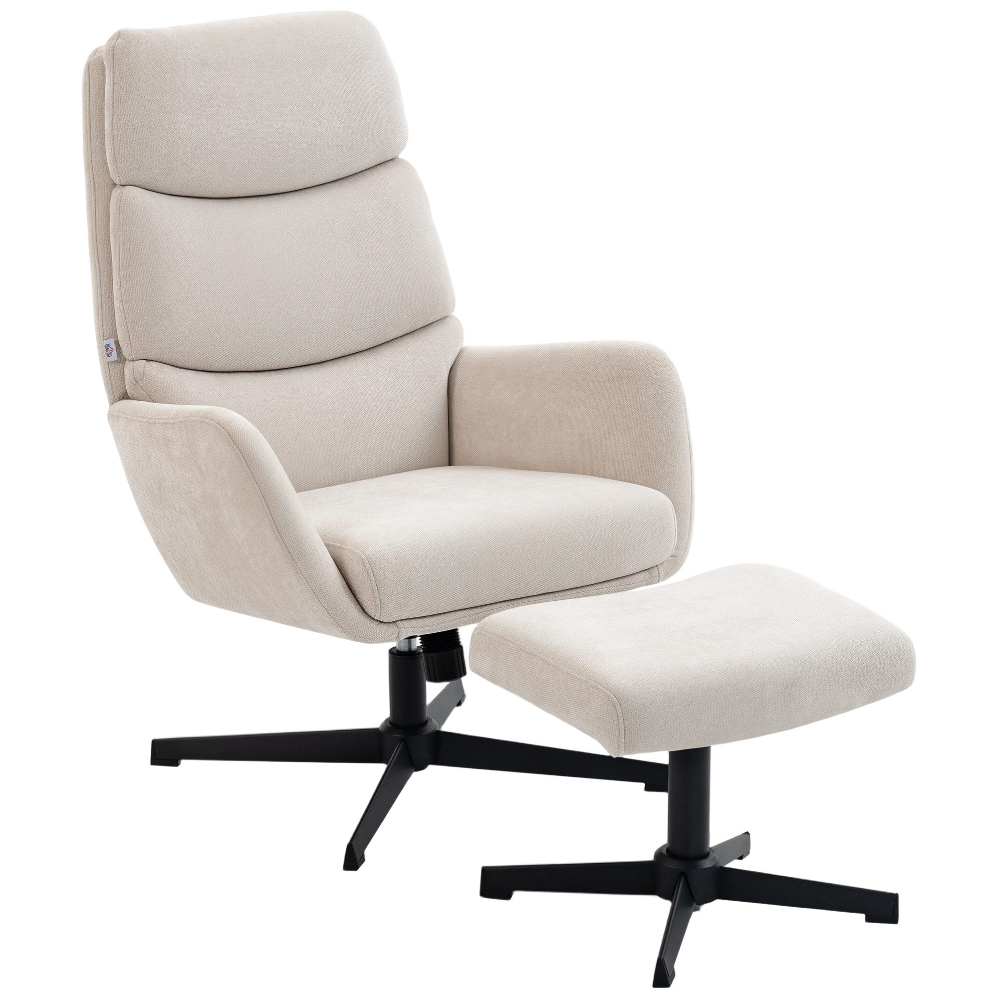 HOMCOM Relaxsessel Sessel mit hoher Rückenlehne, Loungesessel mit Wippfunktion (Fernsehsessel, 2-St., Loungesessel mit Hocker), für Wohnzimmer, Schlafzimmer, Be – Bild 2 von 5