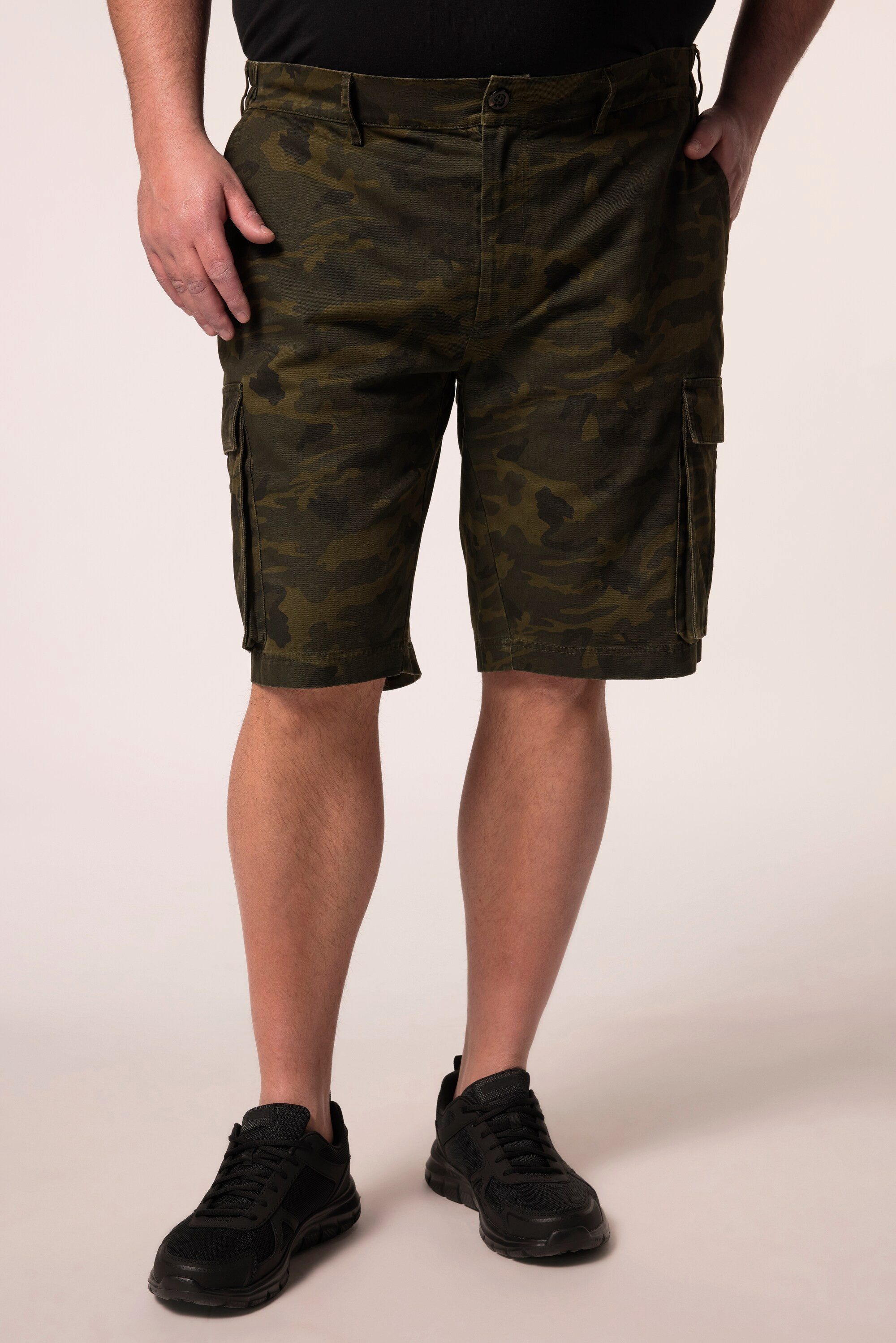 Men Plus Bermudas Cargo-Bermuda Loose Fit Camouflage