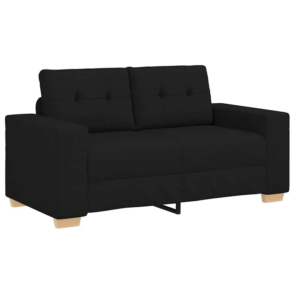 vidaXL Sofa Zweisitzer-Sofa Schwarz 160x77x82 cm Stoff, 1 Teile