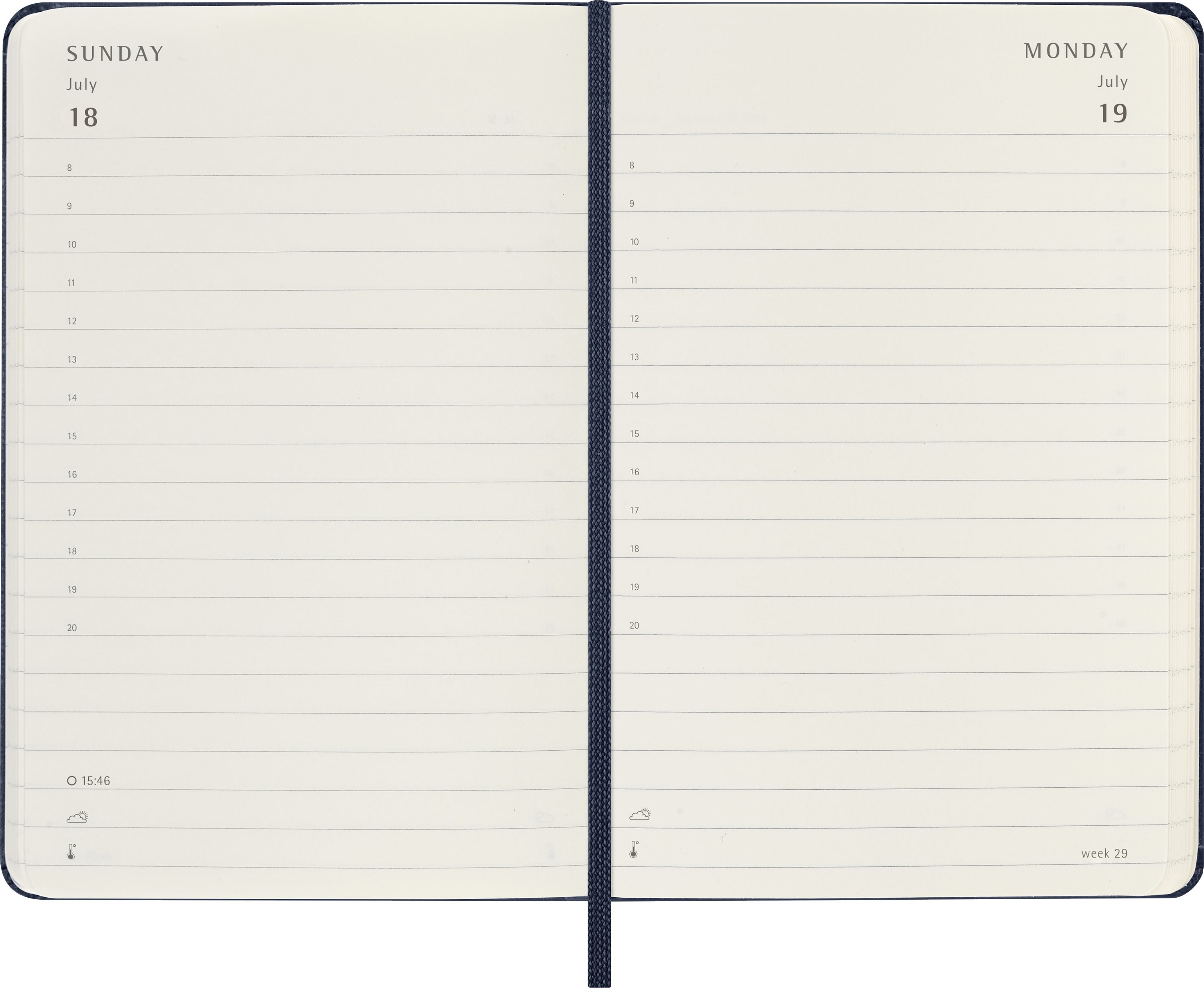 MOLESKINE Buchkalender, MOLESKINE 12 MONATE TAGES NOTIZKALENDER 2027 - HARDCOVER - P/A6 - BLAU