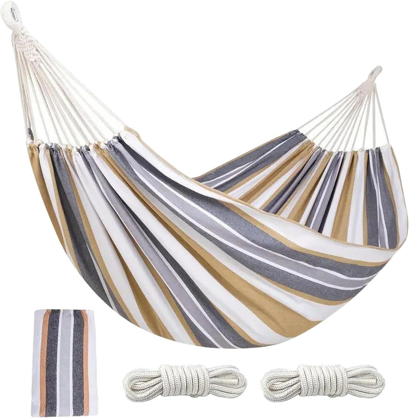 BlingBin Hängematte 260 x 100cm Outdoor Einzelhängematte mit Reisetasche (1er Set, 1 St., Höchstgewichtempfehlung: 250 Pfund), Robuste Tragbare Hängematte für Garten, Balkon, Terrasse, Camping