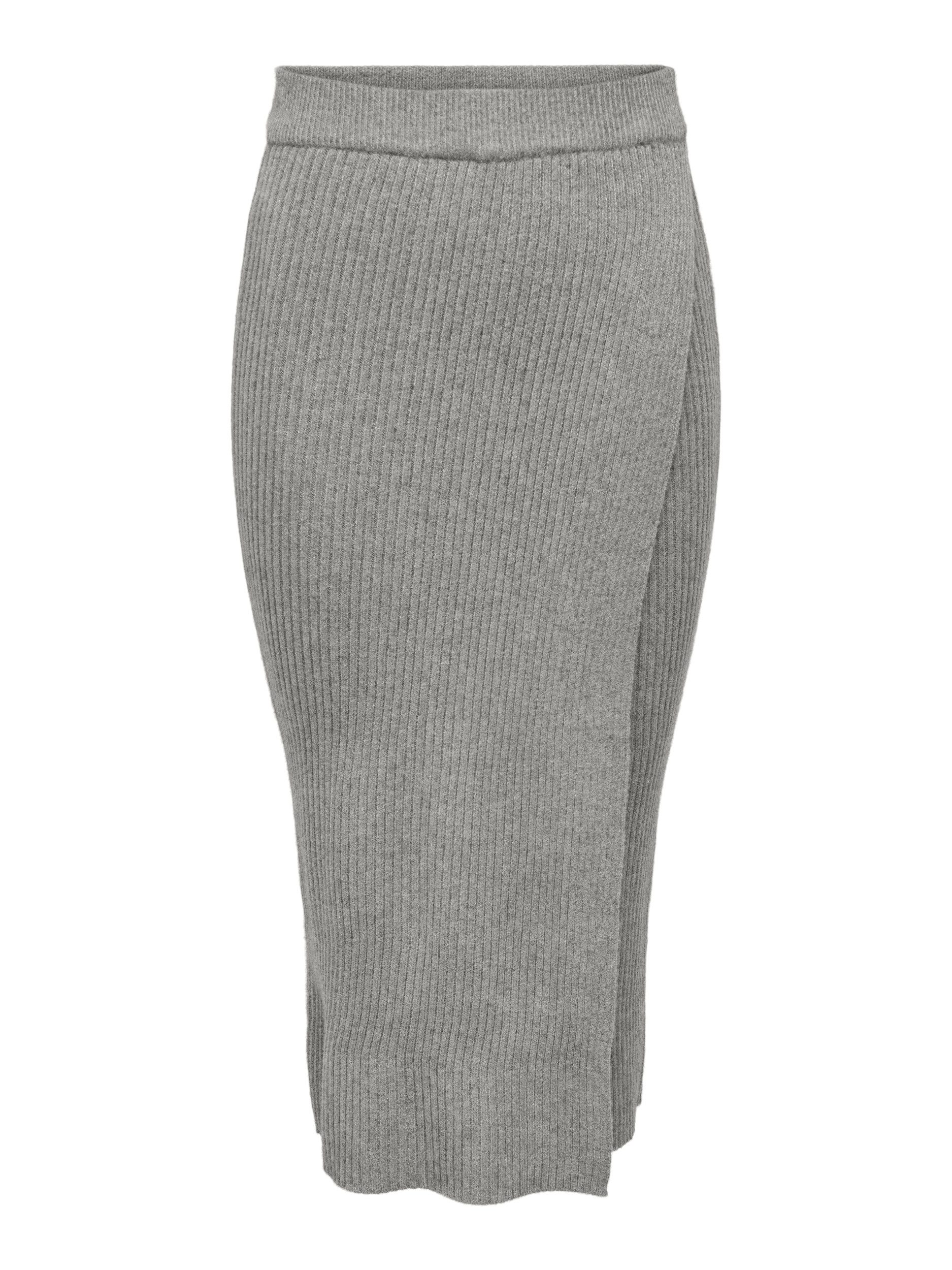 ONLY Bleistiftrock ONLKATIA MIDI WRAP SKIRT CC KNT Medium Grey Melange