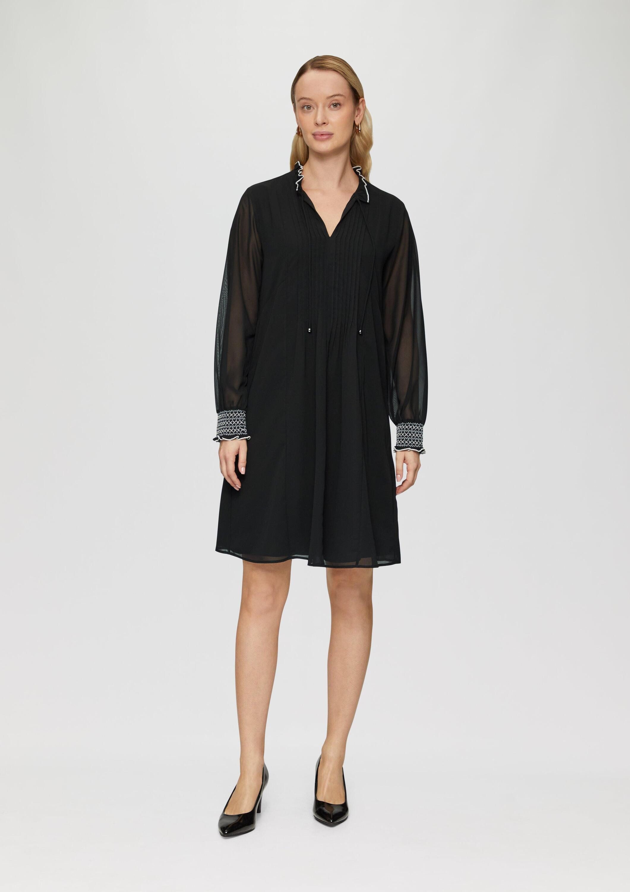 s.Oliver Minikleid Kleid Chiffonkleid mit Kontrast-Details günstig online kaufen