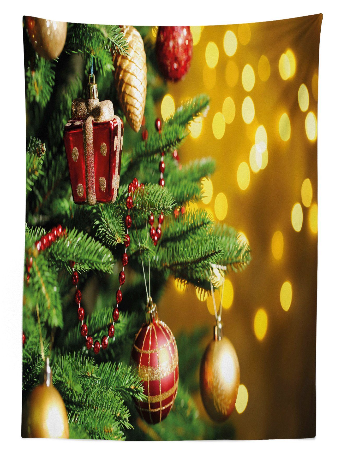 Klare Bereich Farbfest Außen Close Abakuhaus Farben, Unschärfe up Baum den Waschbar Tischdecke geeignet Für Weihnachten