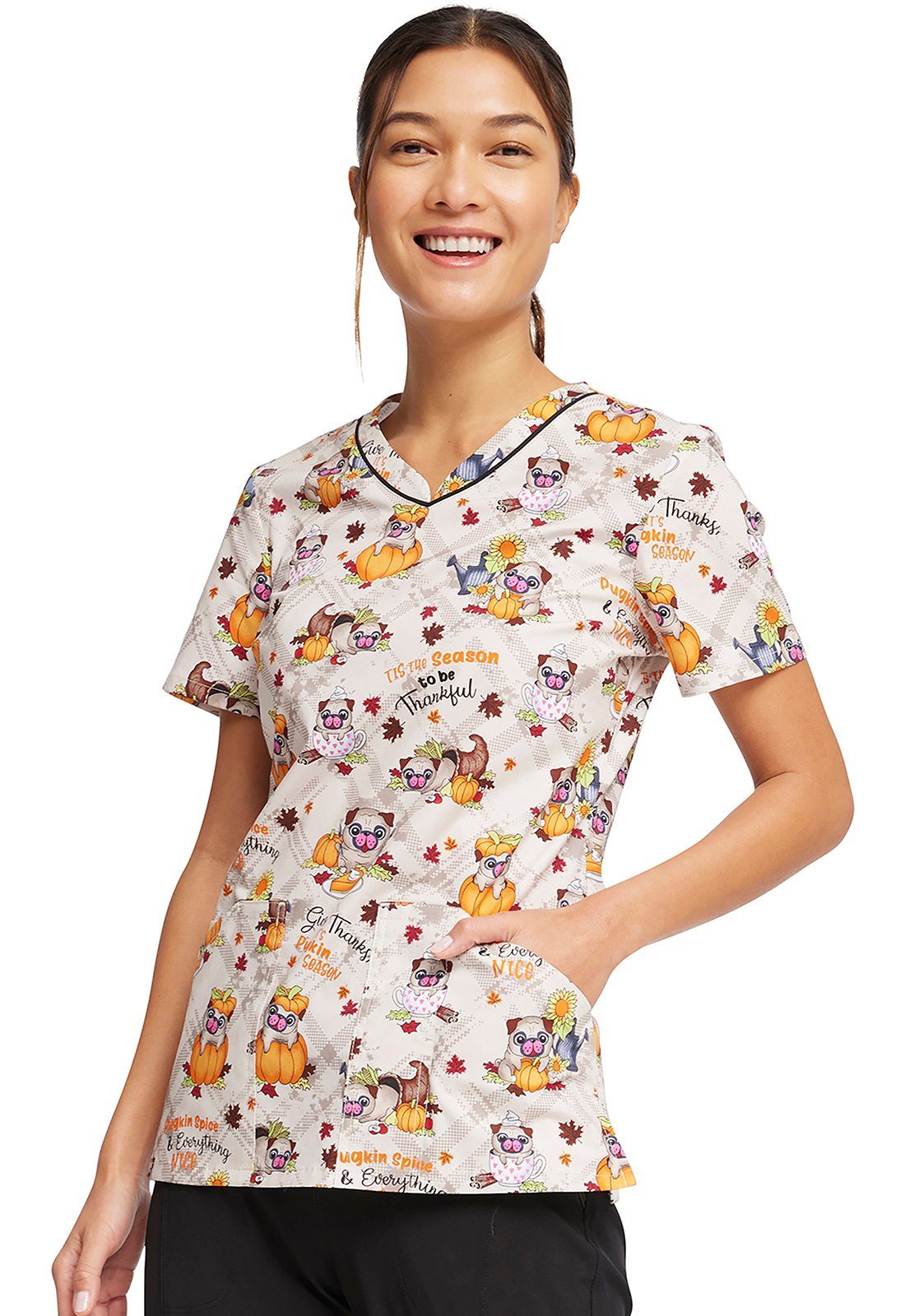 Funktionsbluse Bunt bedruckter Damen Kasack "Niedlicher Mops"