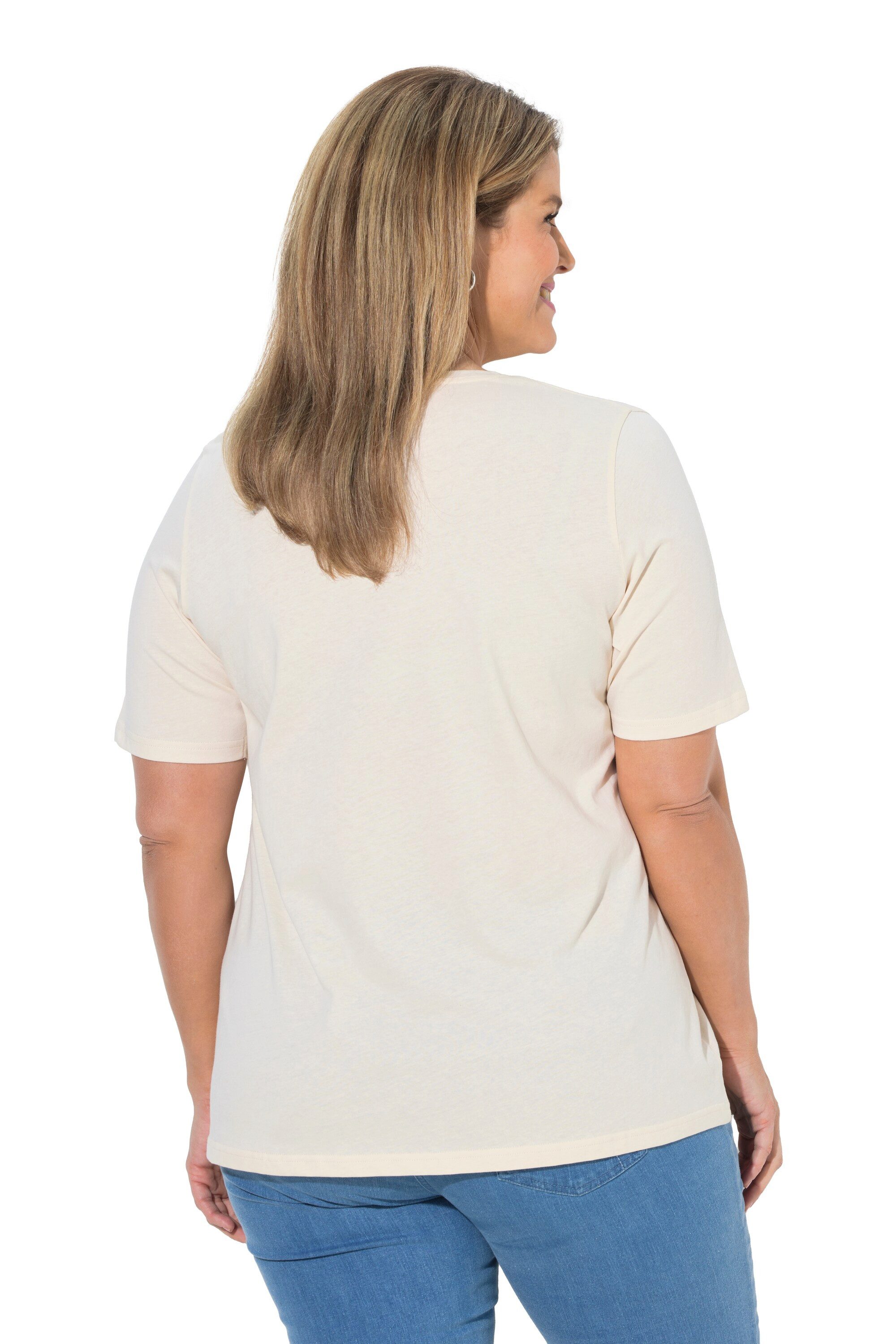 Ulla Popken T-Shirt T-Shirts 2er-Pack V-Ausschnitt Halbarm (2-tlg)