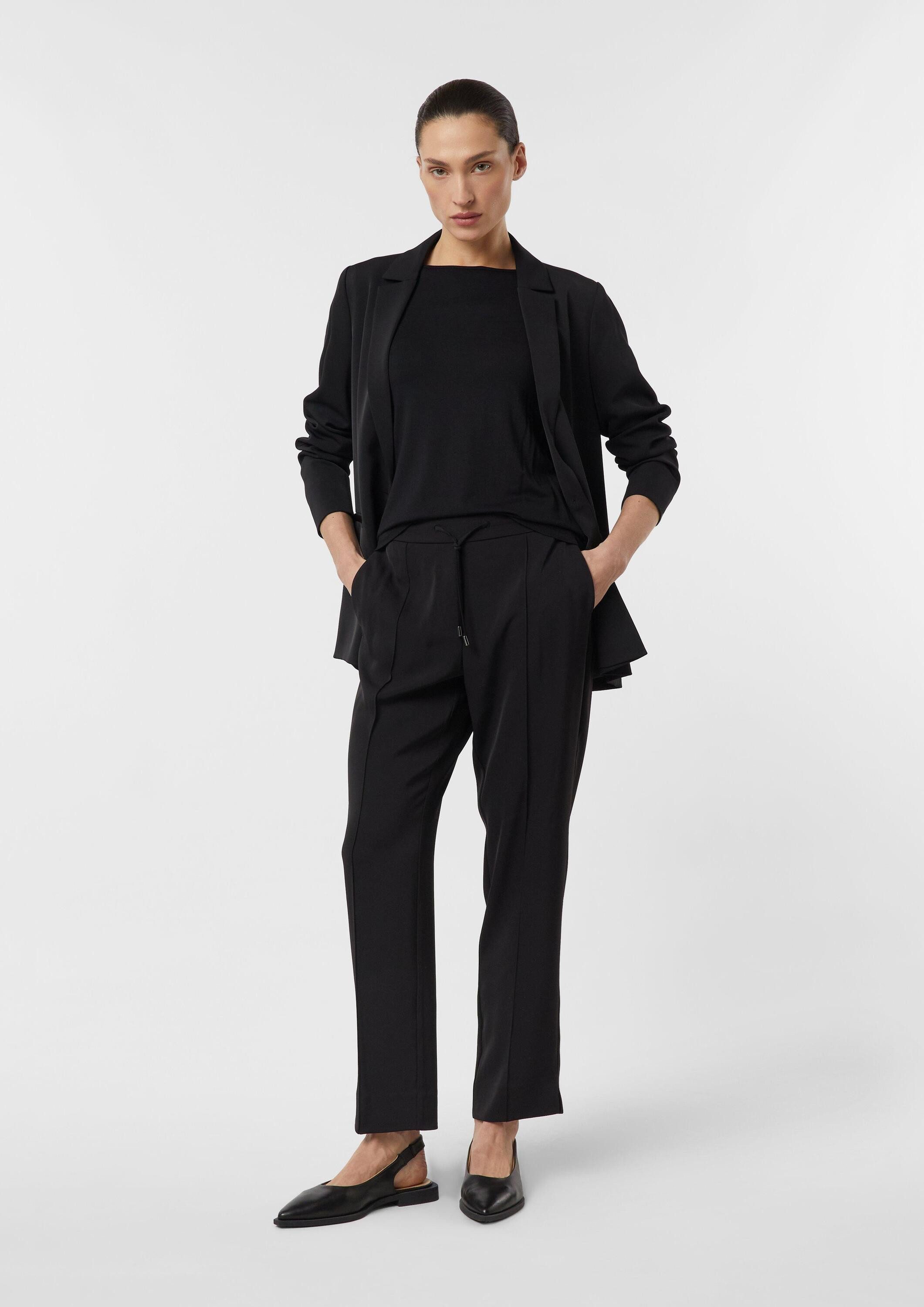 comma 7/8-Hose Hose Jogpants mit Elastikbund und Biesen-Detail