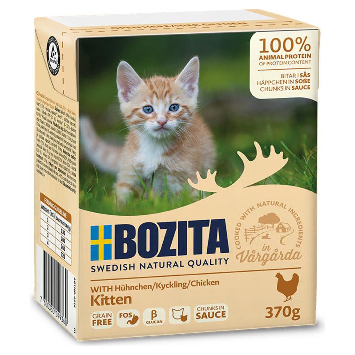 Bozita Kitten mit Hühnchen 370 g - 6 Stück, Nassfutter für: Katze