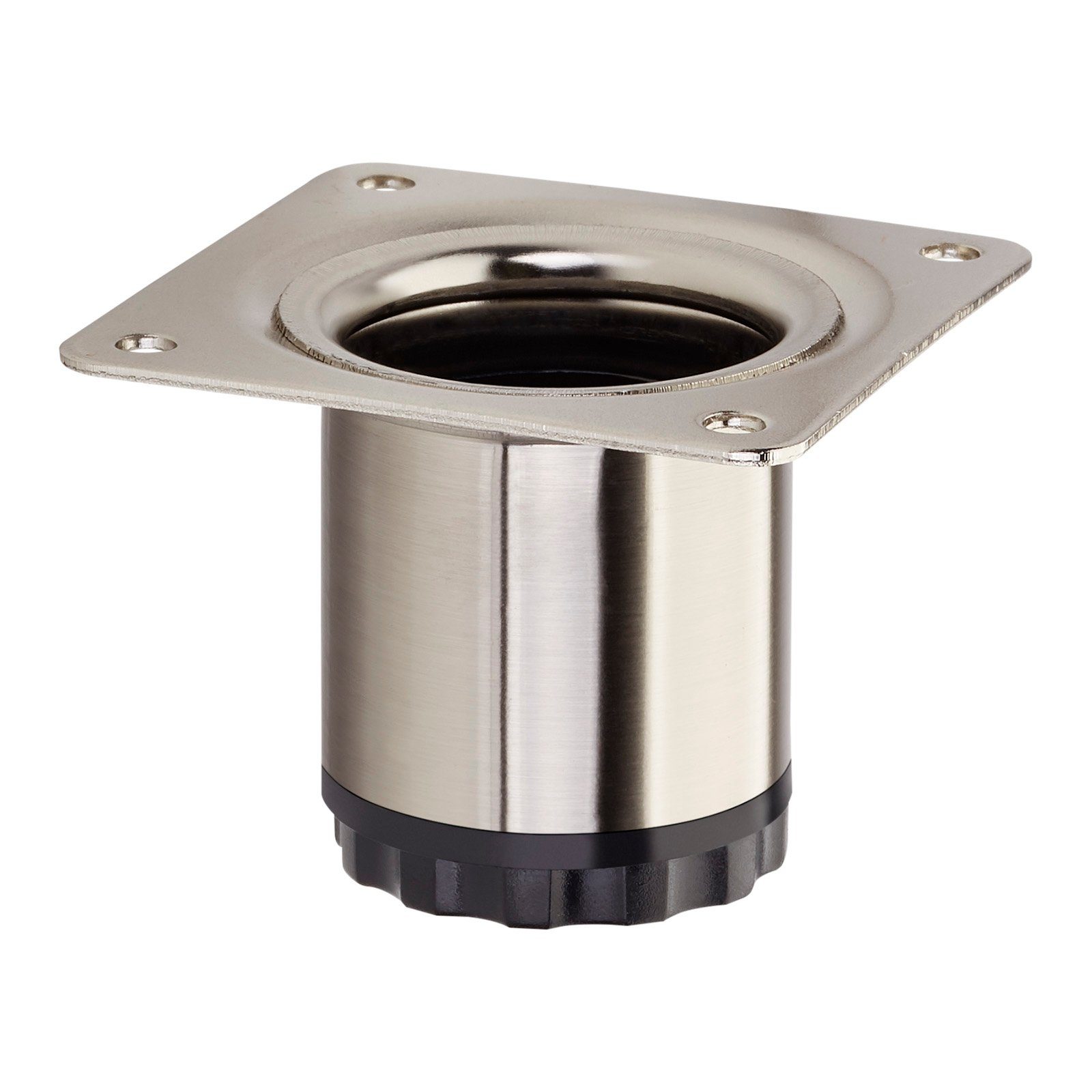 SO-TECH® Möbelfuß BRAVO aus Stahl, höhenverstellbar, belastbar bis 50 kg, Edelstahloptik, Höhe 50 mm, Durchmesser 40 mm