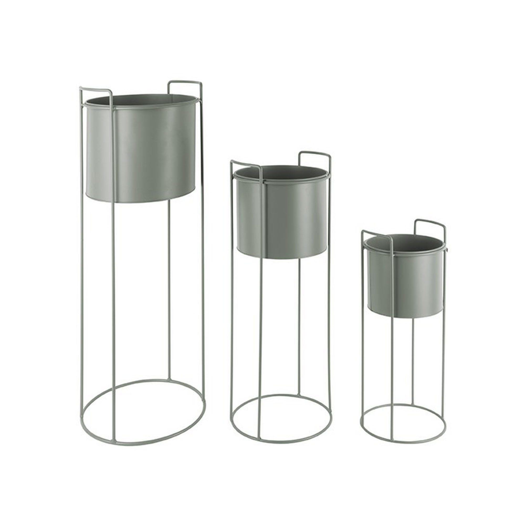 Present Time Blumenständer 3er Set Blumenständer Pflanzständer Metall mit Blumentopf Höhe 80 cm (3 St., 3er Set), geeignet für Topfpflanzen