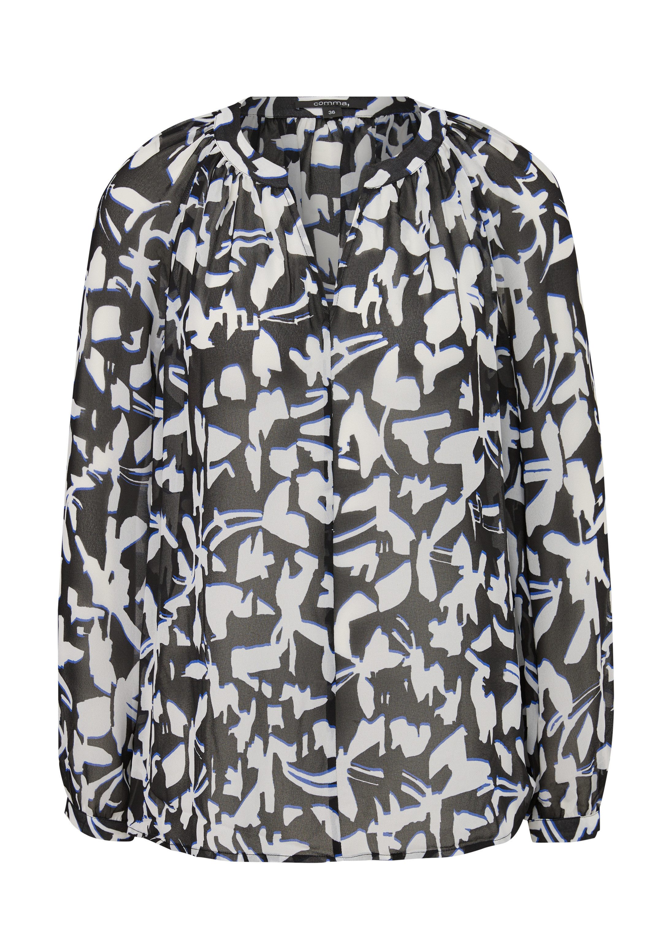 comma Langarmbluse Bluse Bluse aus Chiffon