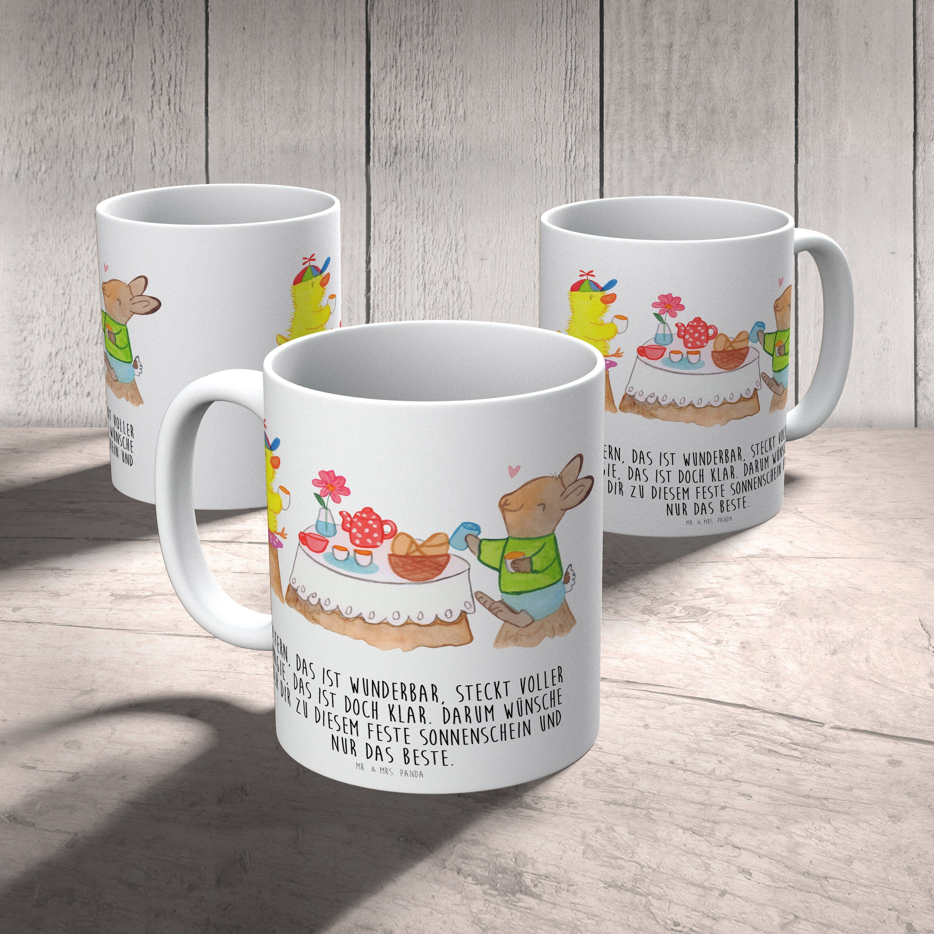 Mr. & Picknick, Tasse Geschenk, Becher, - Panda Osterküken, Mrs. - Frühstück Weiß Keramik Kaf, Ostern