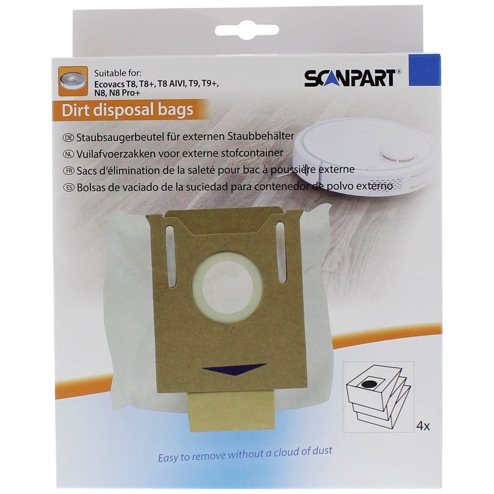 Scanpart Akku-Handstaubsauger mit Kompatibel Staubsaugerbeutel 1190081101 Deebot ScanPart Ecovacs T8
