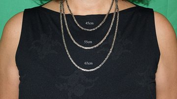 Kiss of Leather Königskette dle runde Königskette 925 Sterlingsilber Massiv 3 mm 45+55+65cm