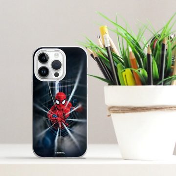 DeinDesign Handyhülle Marvel Kinofilm Spider-Man Webs In Action, Apple iPhone 14 Pro Silikon Hülle Bumper Case Handy Schutzhülle