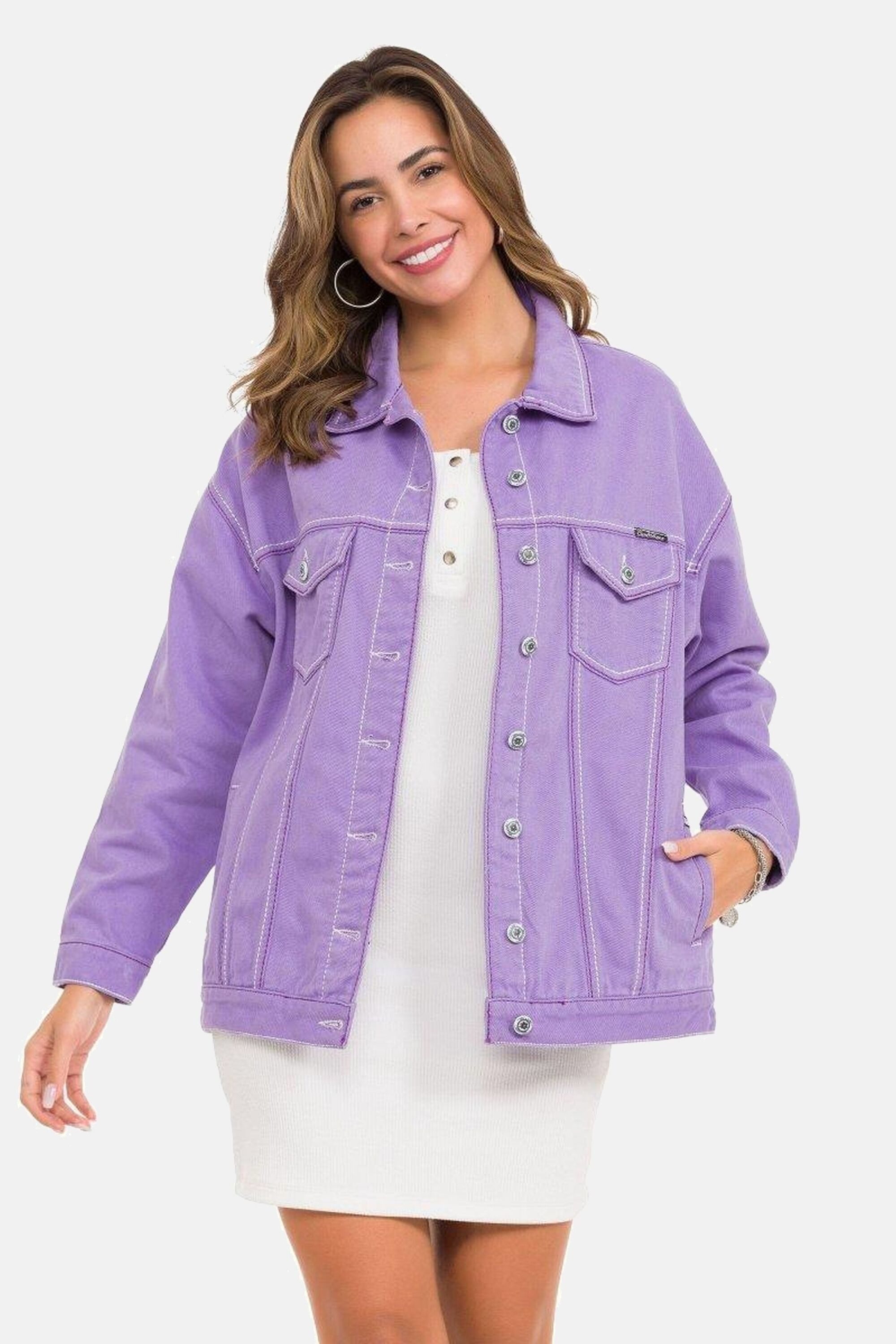 Cipo & Baxx Jeansjacke Jeansjacke mit stylischen auffälligen Elementen, WJ211