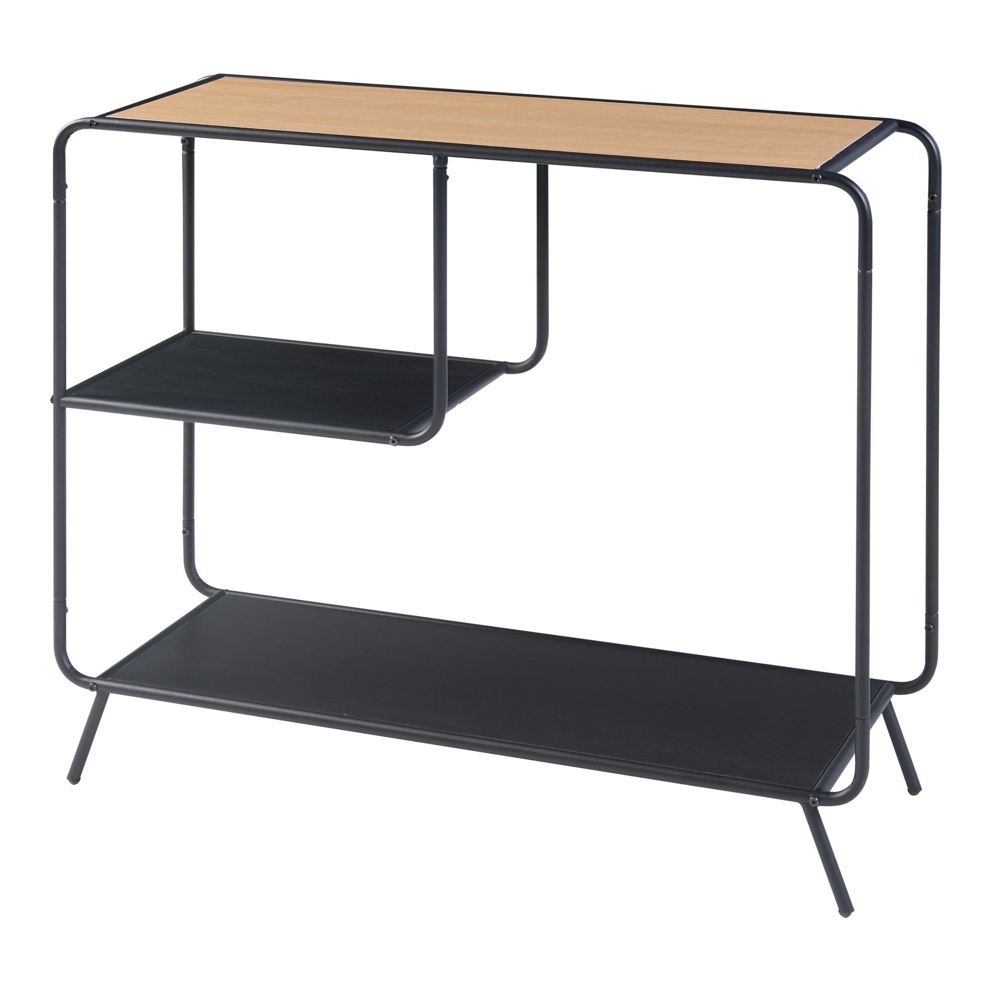 en.casa Konsolentisch, »Krødsherad« mit 3 Ablageflächen 83x102x36cm Schwarz/Eiche