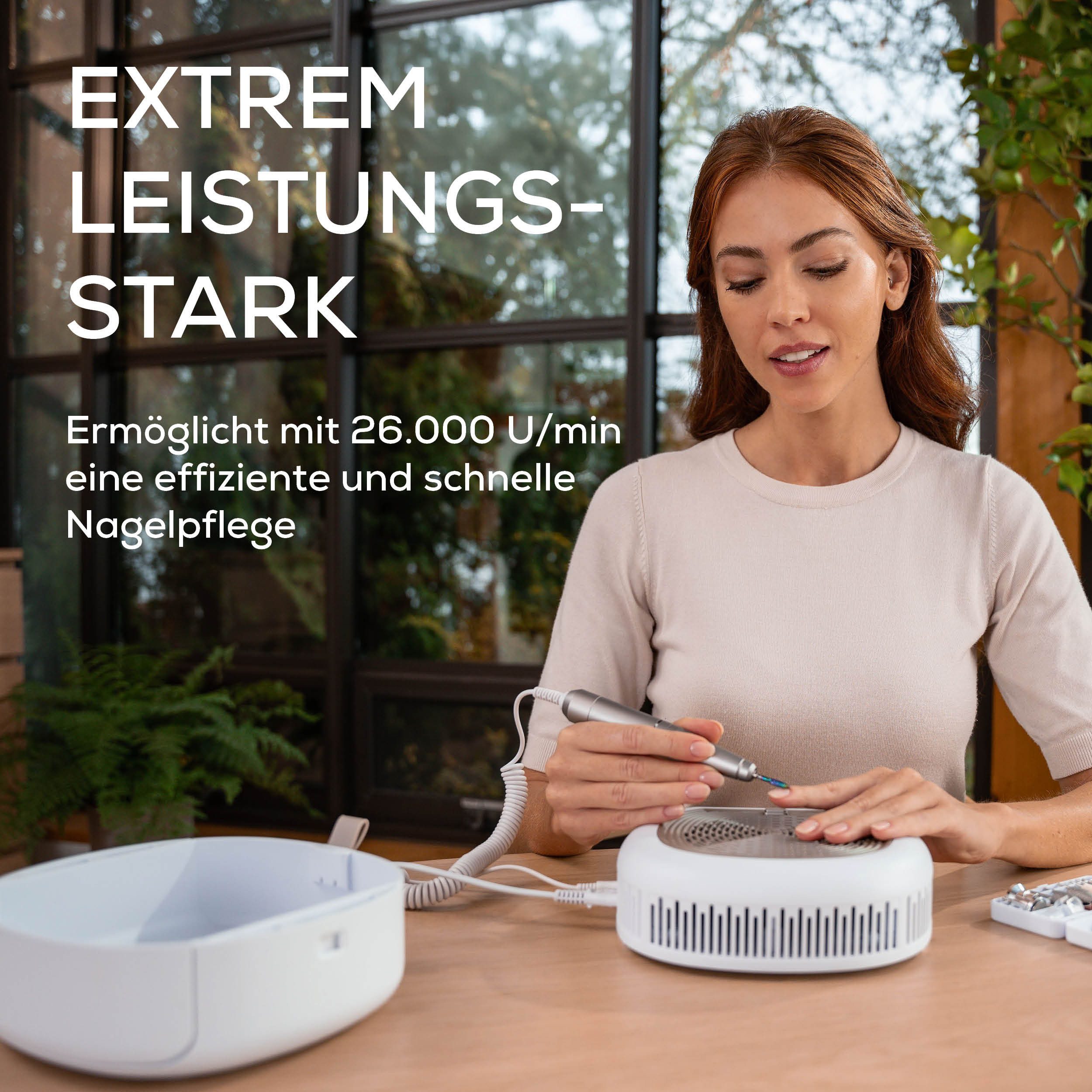 BEURER Maniküre-Pediküre-Set MP 200, professionelle Maniküre-Pediküre-Station für zu Hause, Mit Fräser, UV/LED-Lampe & Absaugung für Gel, Acryl