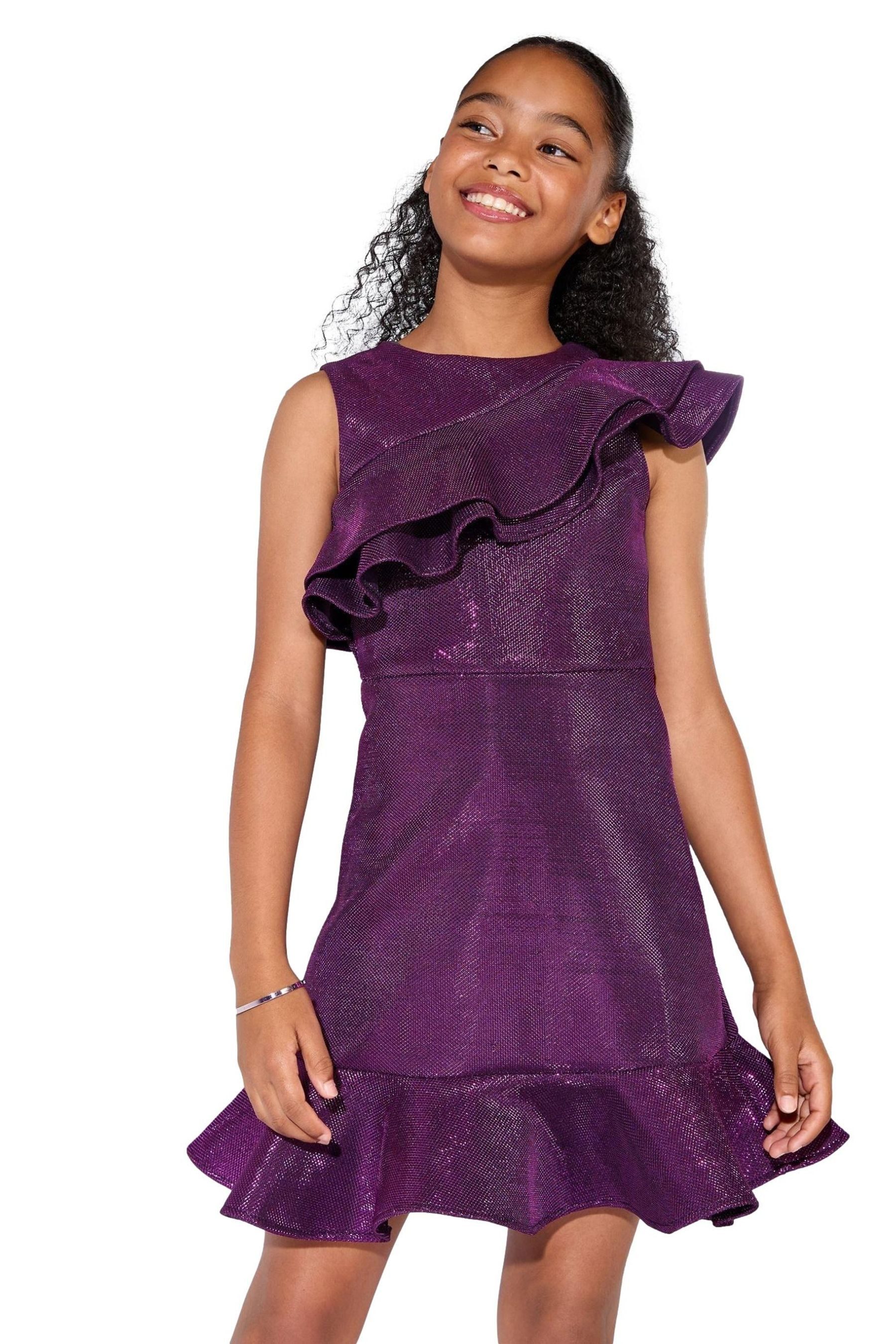 LIPSY Partykleid Lipsy Partykleid mit Rüschendetail und Glitzer (1-tlg)