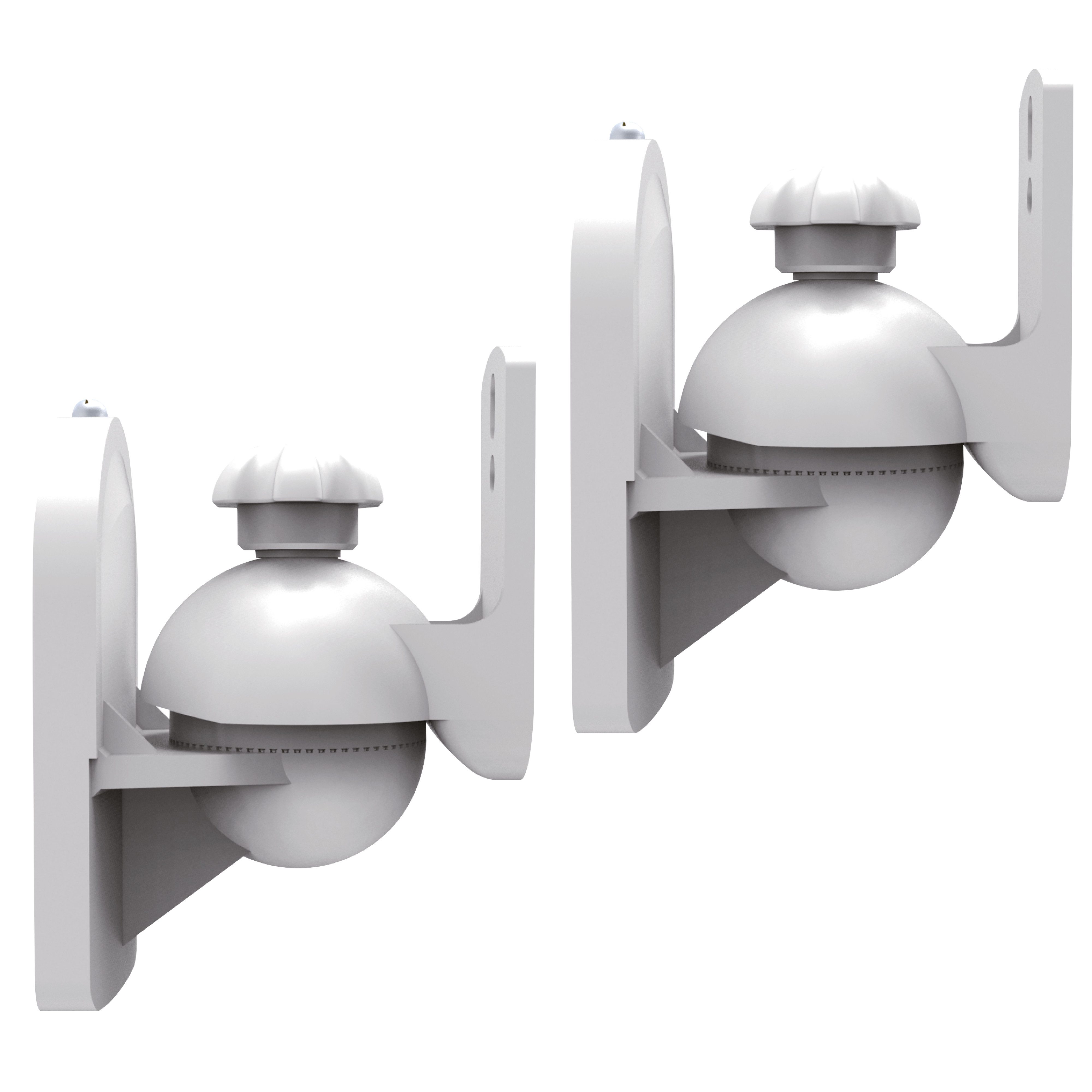 RICOO Lautsprecher-Wandhalterung Lautsprecher Set Halterung schwenkbar neigbar LH028-W, (Set 2 Stk. Box Speaker Halter weiss, 1-tlg., 2x universal Wandhalter für Lautsprecher Boxen schwenkbar neigbar, 2x Lautsprecher Wandhalterungen 2,5 kg Belastbarkeit 6,4 x5 x 8,8 cm)
