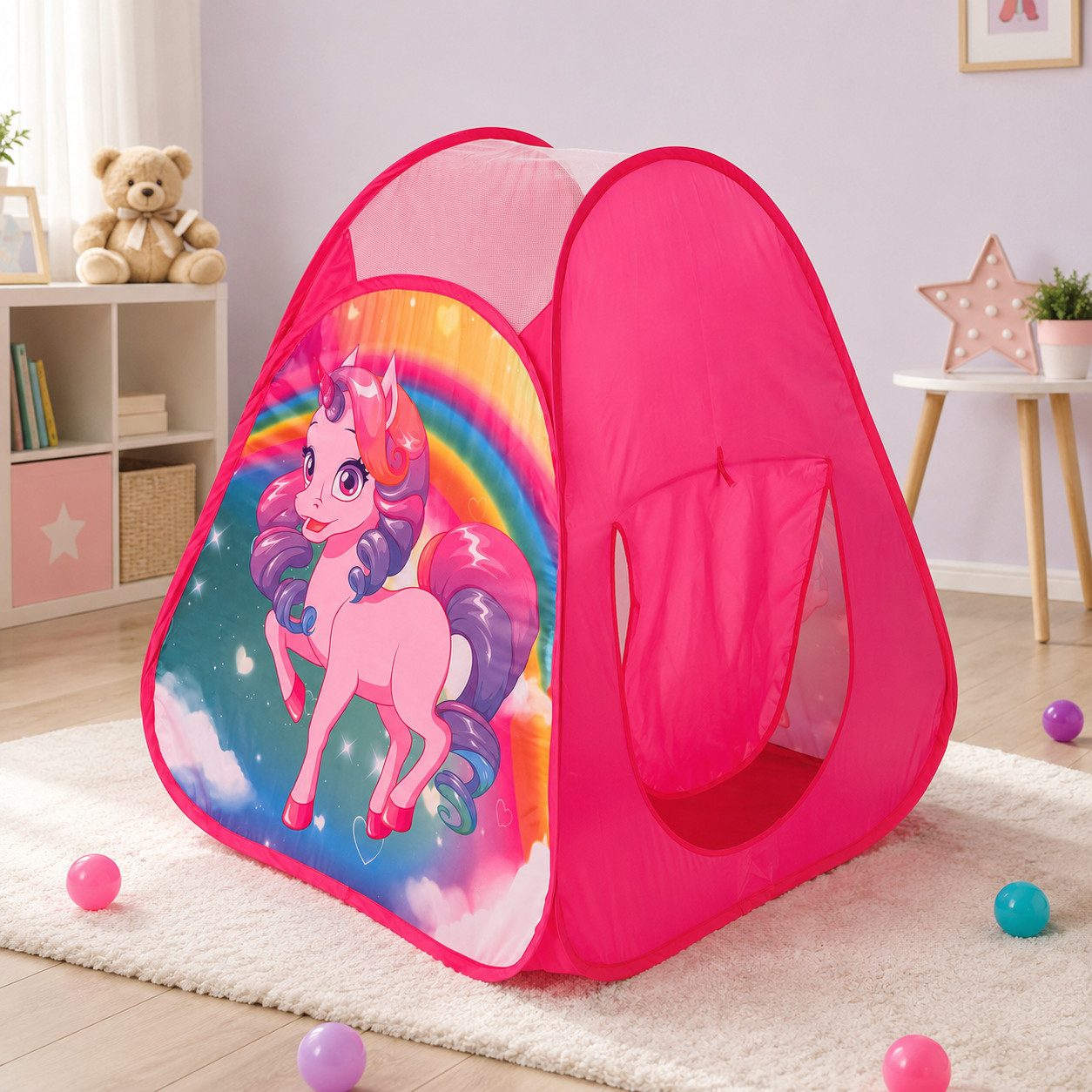 ALARA TOYS Spielzelt 3-in-1 Kinderzelt mit Würfel, Pyramide und Tunnel
