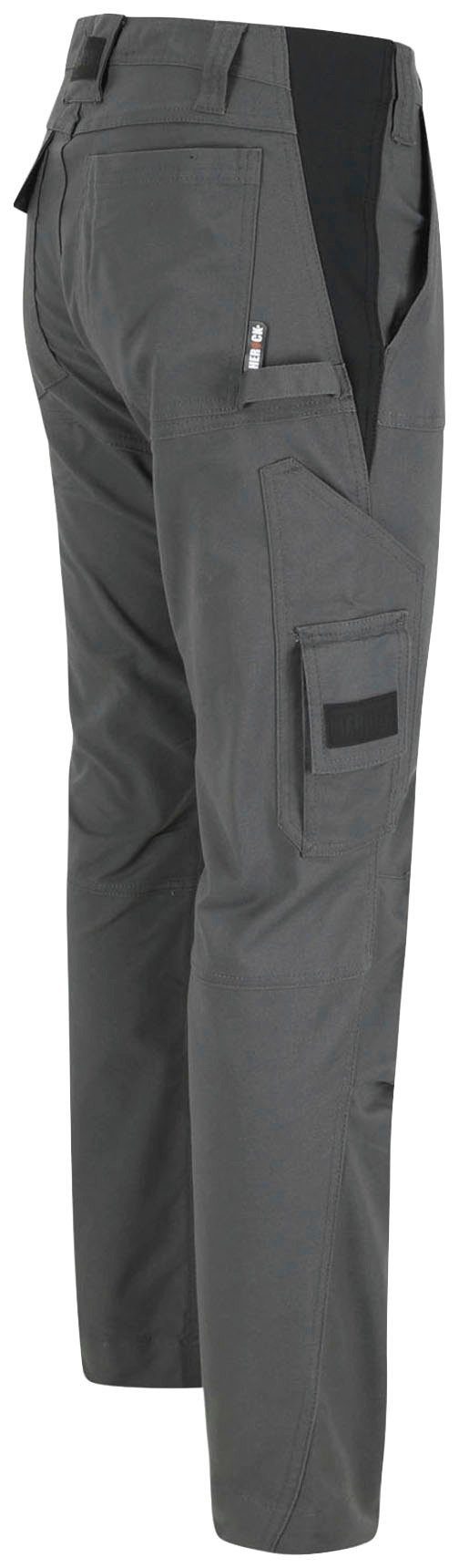Schnalle Multi-Pocket, Coolmax®-Technologie inkl.Stretchgürtel, mit Torex grau einstellbar (Spar-Set, bis Flaschenöffner, Arbeitshose 130cm) 4-Wege-Stretch, mit Herock