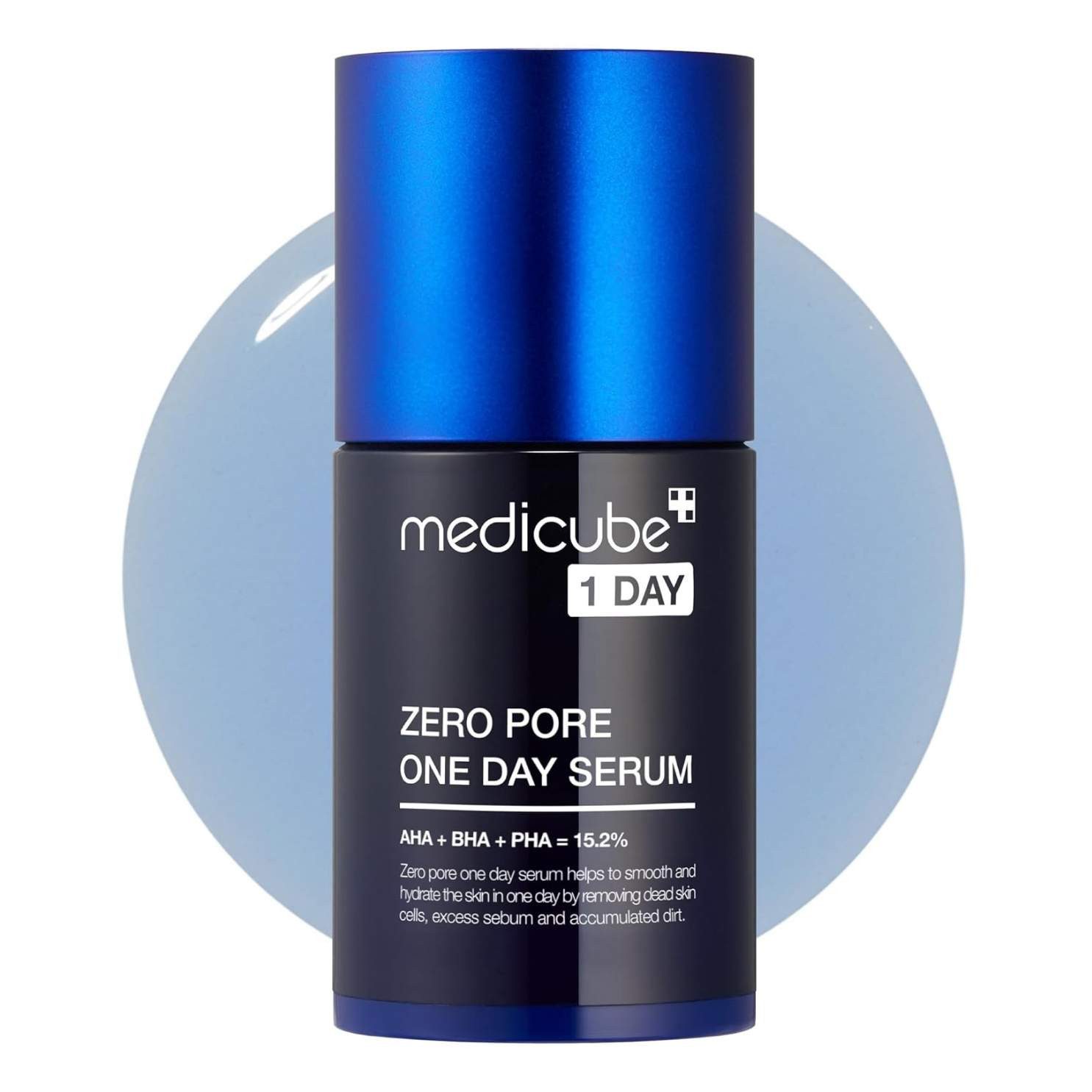 Medicube Gesichtsserum Zero Pore One Day Serum 30ml – Porenverfeinerndes Gesichtsserum mit 15,2 % AHA, BHA, PHA und 2 % Niacinamid – gegen, Mitesser, vergrößerte Poren, fettige Haut – K-Beauty