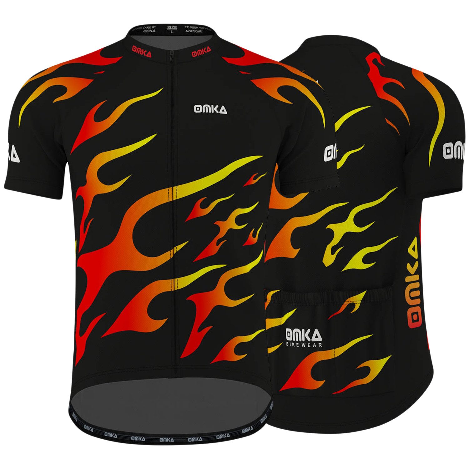 OMKA Radtrikot ME-3012 Schwarz/Feuer Herren Racing günstig online kaufen