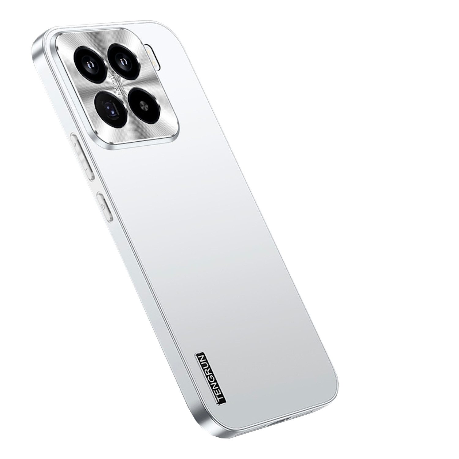 Wigento Handyhülle Für Xiaomi 15 Pro Feinmattes Metall Design Handy Hülle Tasche Silber, Mikro-frostige Metallic-Lackierung, stilvolles Design