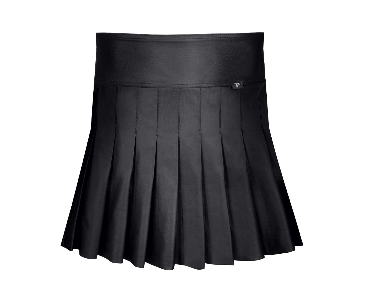 Regnes Fetish Planet Faltenrock Halblanger Herren Crossdresser Rock schwarz elastisch Reißverschluss wetlook