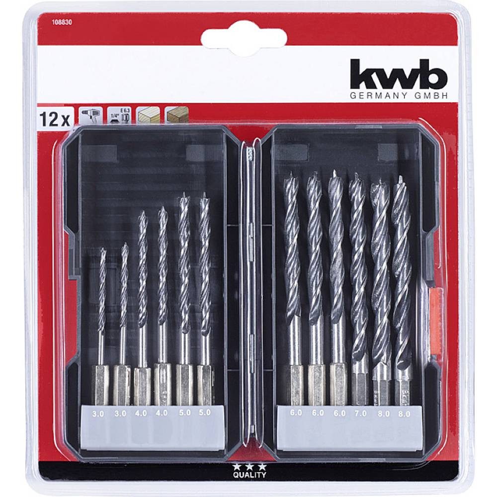 kwb Holzbohrer Holzbohrer-Set 12-tlg 108830