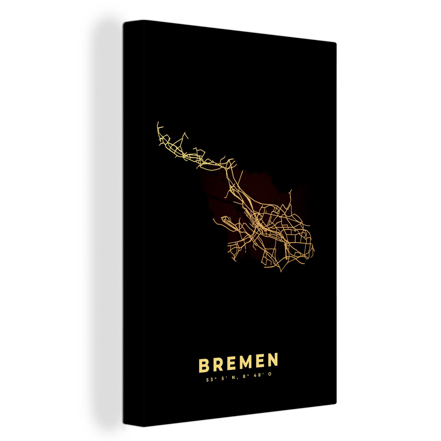 OneMillionCanvasses® Leinwandbild Karte - Bremen - günstig online kaufen