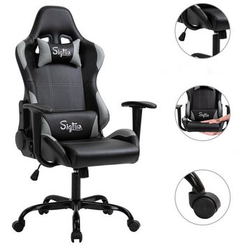 Sigtua Gaming-Stuhl (Set), Sigtua, Ergonomischer Gaming-Stuhl Höhenverstellbarer Bürostuhl aus Kunstleder