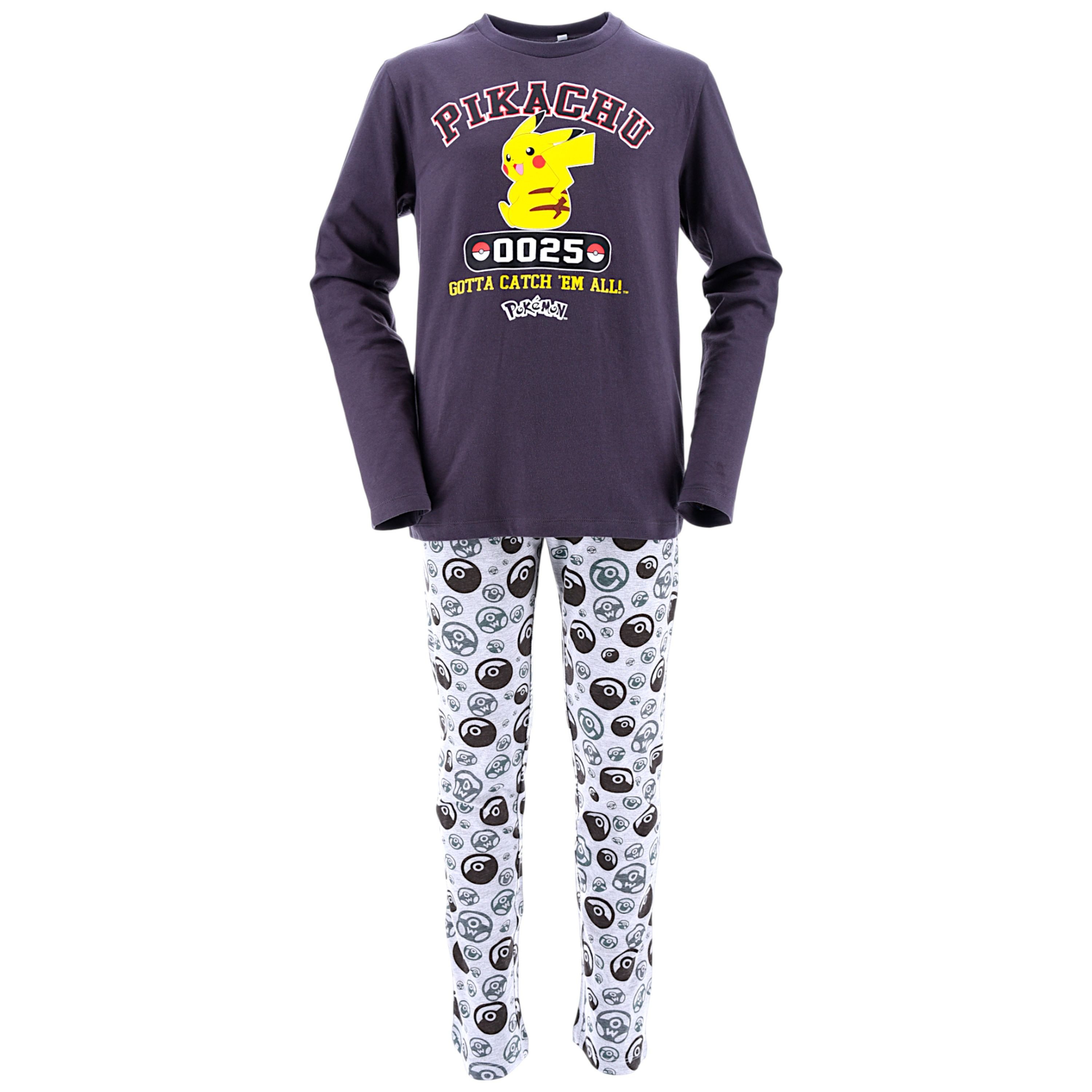 POKÉMON Schlafanzug Pikachu (2 tlg) Jungen Pyjama langarm Gr. 140-176 cm