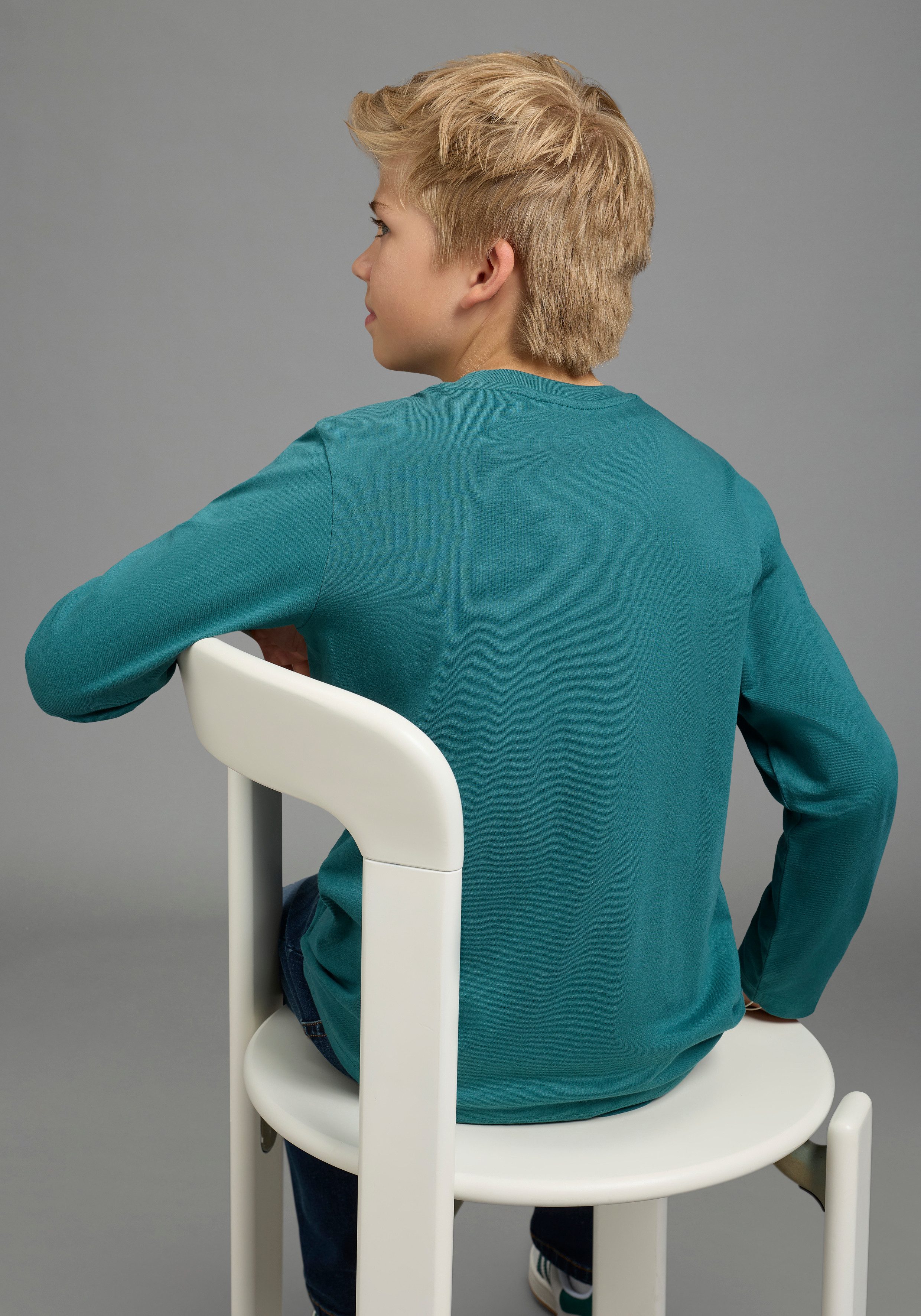 KIDSWORLD Langarmshirt BIKER, lässiger Druck für Jungen