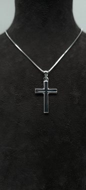 NAHLE Kette mit Anhänger Kreuz Silberkette Kreuz Kette (inklusive Schmuckbox), 925 Silber Anhänger - rhodiniert