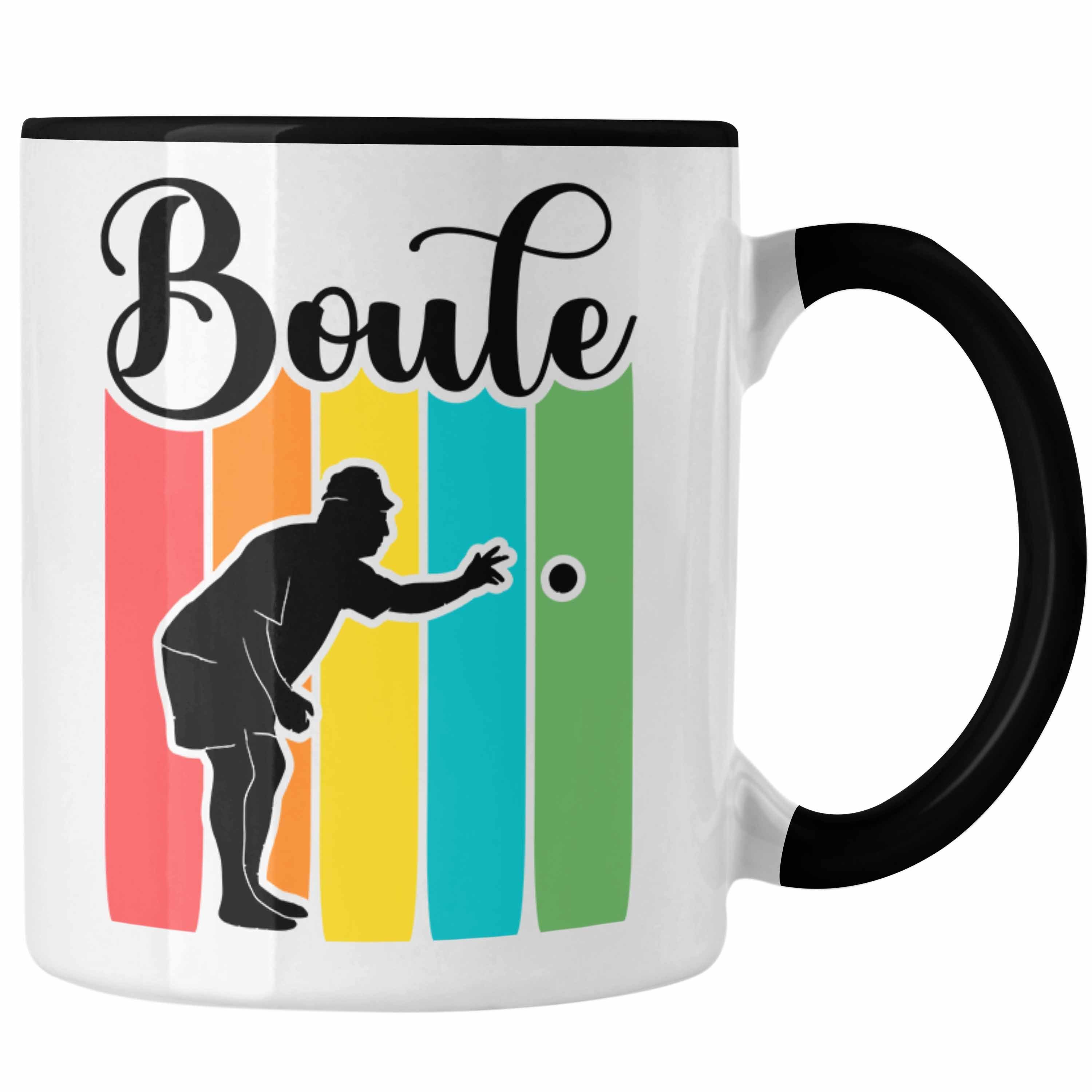 Trendation Tasse Boule Tasse Geschenk Boule-Spieler Geschenkidee Spruch Vintage Boule G Schwarz