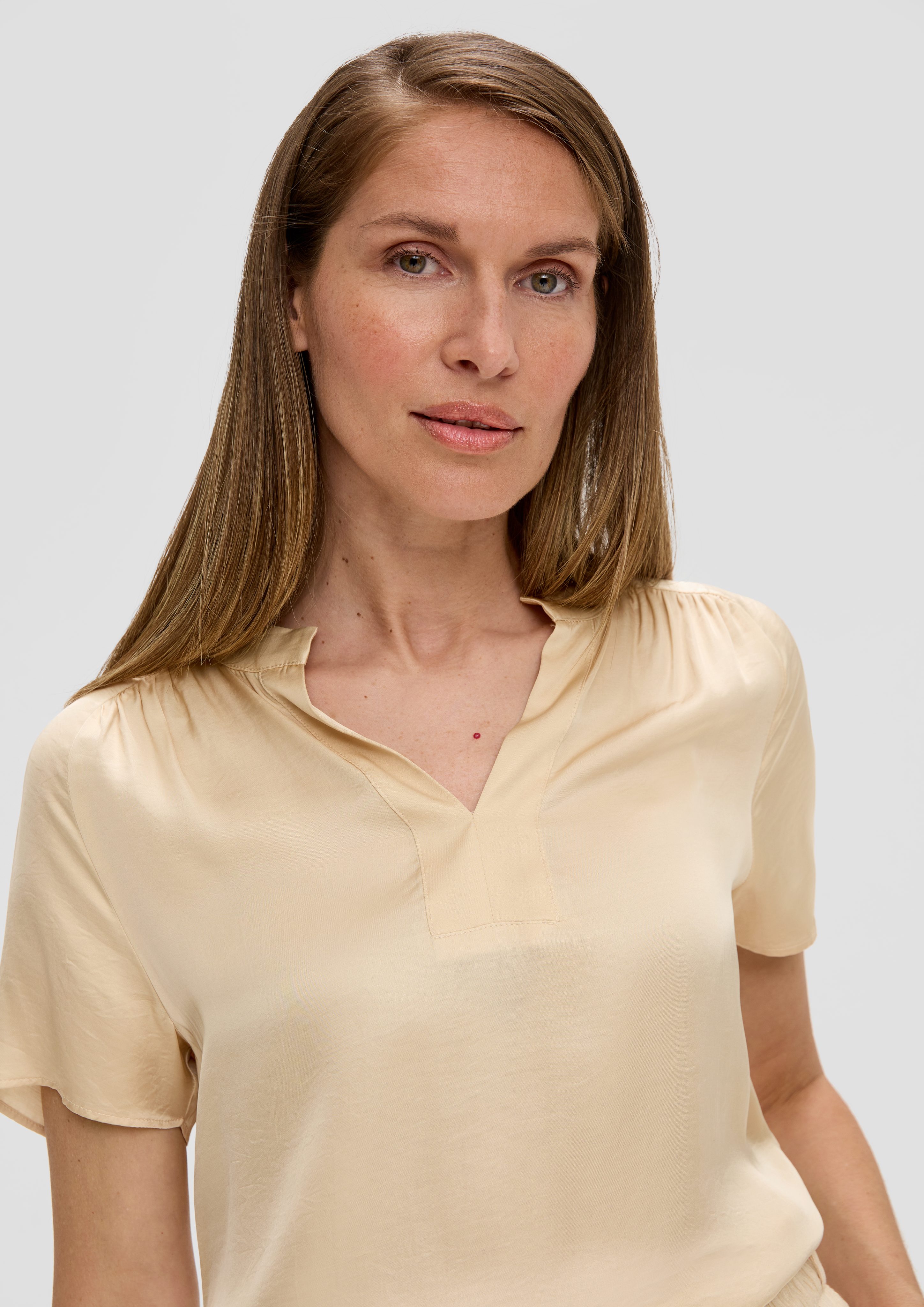s.Oliver BLACK LABEL Kurzarmbluse Viskose-Bluse mit günstig online kaufen
