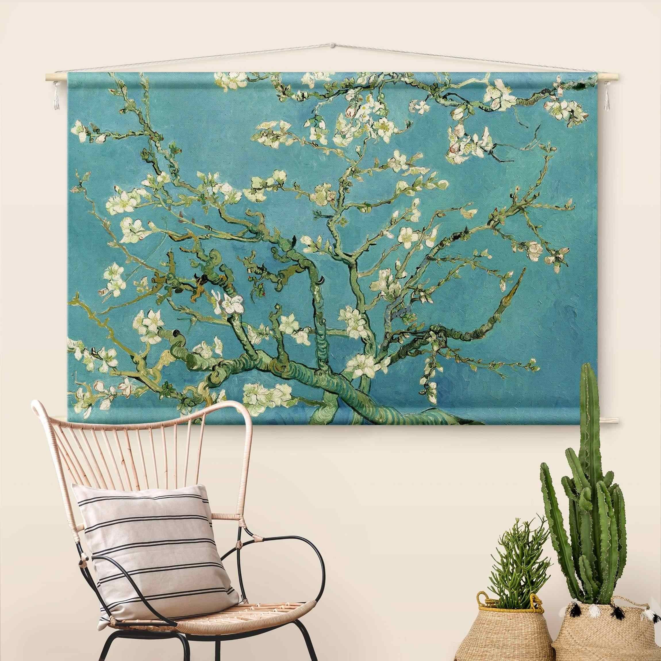 Bilderdepot24 Wandteppich modern Vincent van Gogh Kunst Wald blau, rechteckig, Höhe: 2.6 mm, großes Wandbild aus Natur-Baumwolle Wandbehang Stoffbild Tuch Wolls – Bild 4 von 5