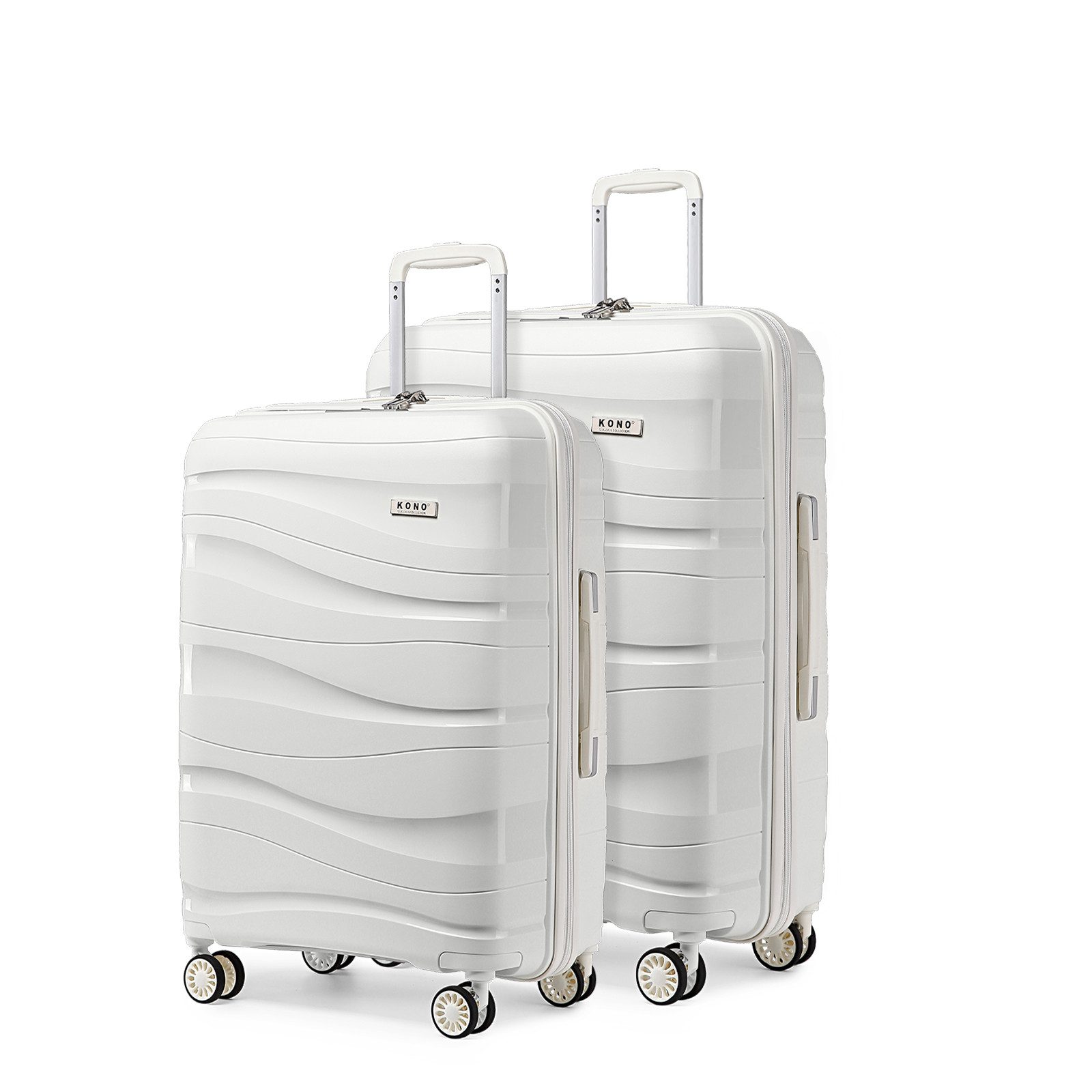 KONO Handgepäck-Trolley Leicht Hartschalenkoffer Reisekoffer mit 4 Rollen und TSA Schloss