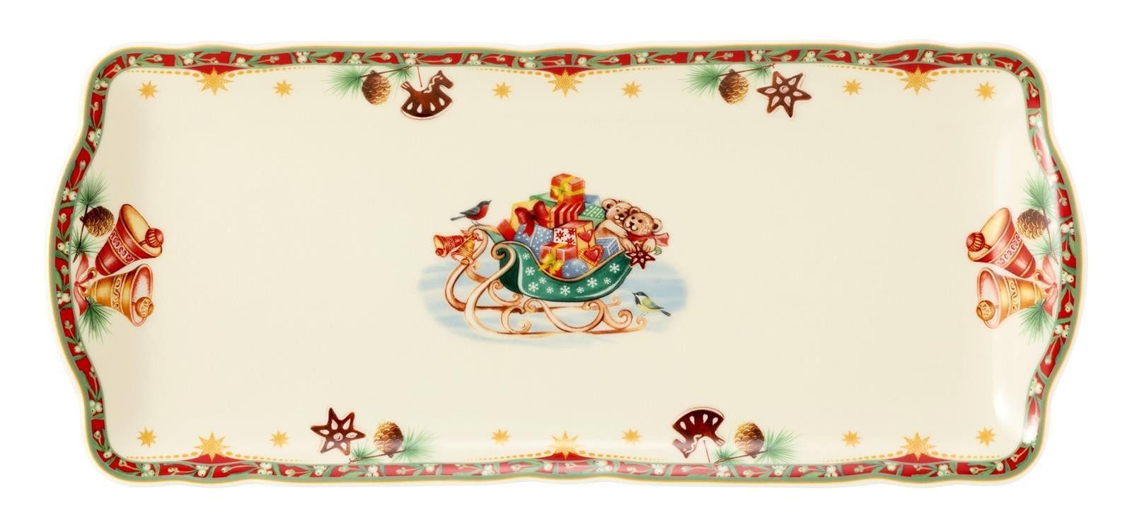 Seltmann Weiden Servierplatte Seltmann Weiden Marie Luise Weihnachtsnostalgie Kuchenplatte eckig, Porzellan