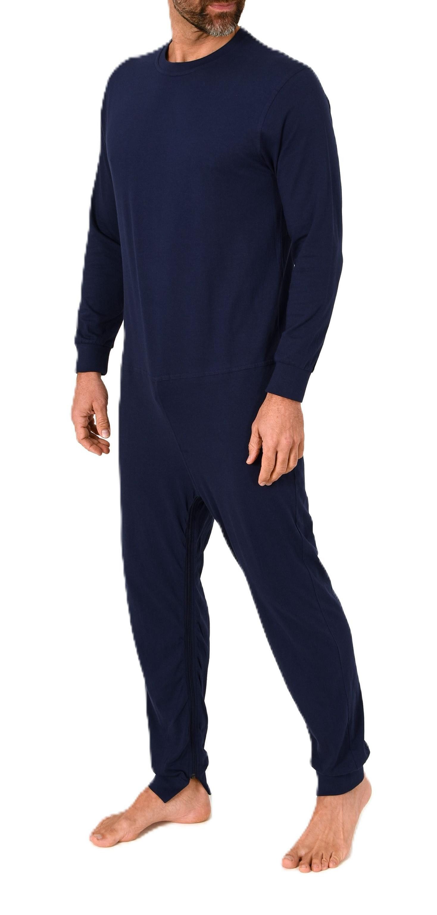 Normann Care Pyjama Herren Pflegeoverall langarm Einteiler mit Reißverschlu günstig online kaufen