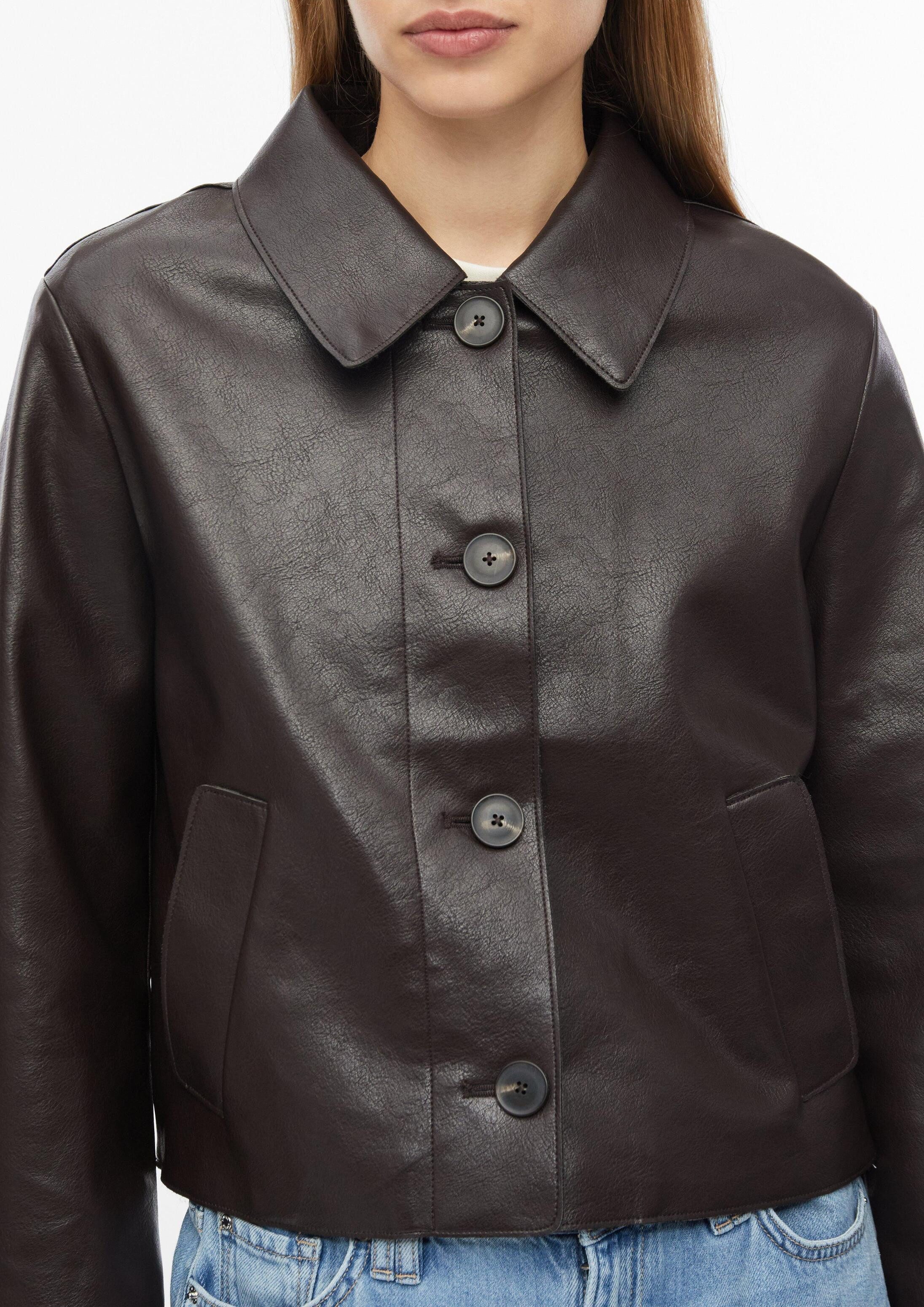 s.Oliver Funktionsjacke Outdoor-Jacke Jacke in Leder-Optik – Bild 4 von 5