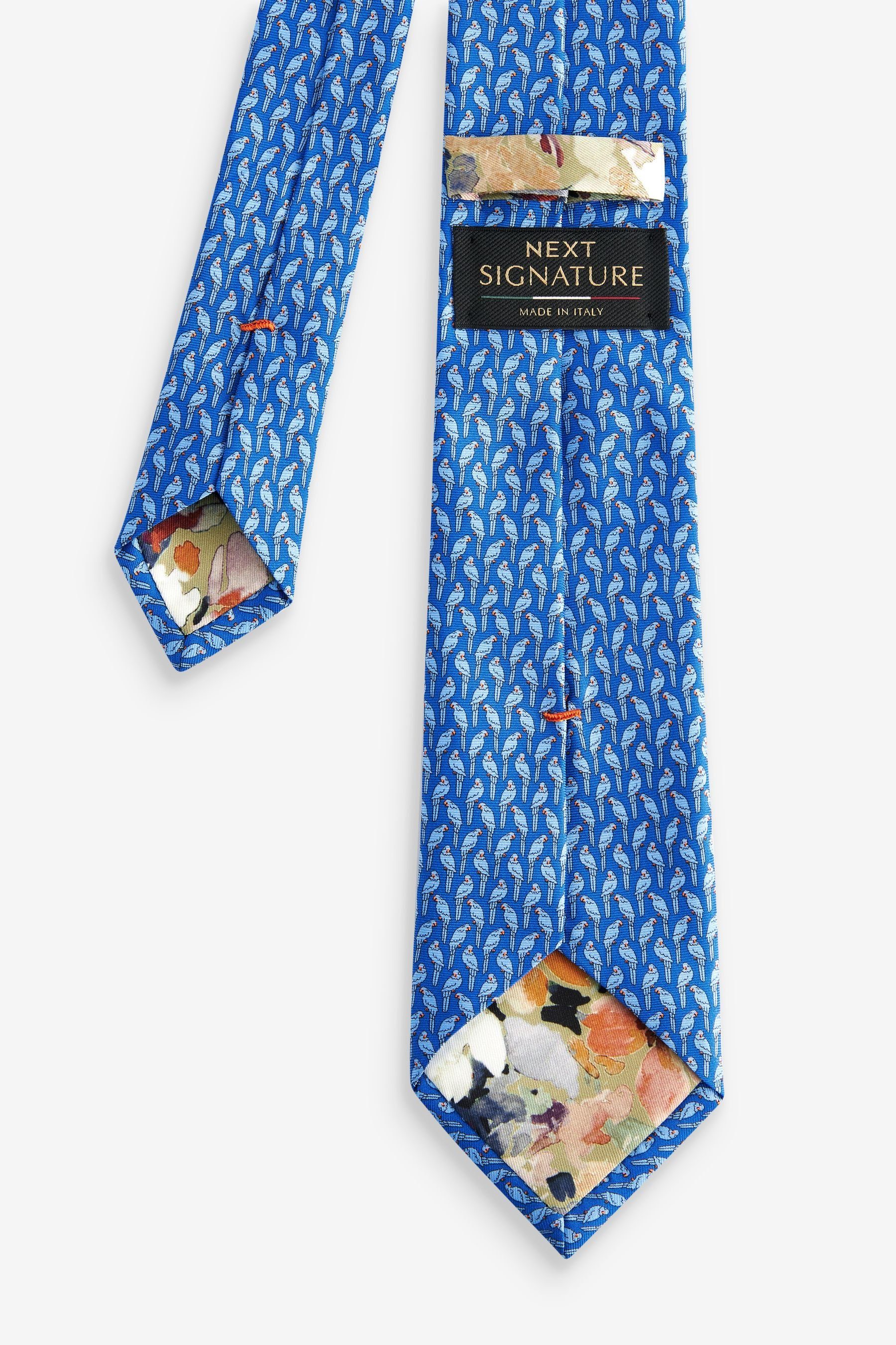 Next Krawatte Signature Auffällige Krawatte Parrot Blue (1-St) in Made Italy
