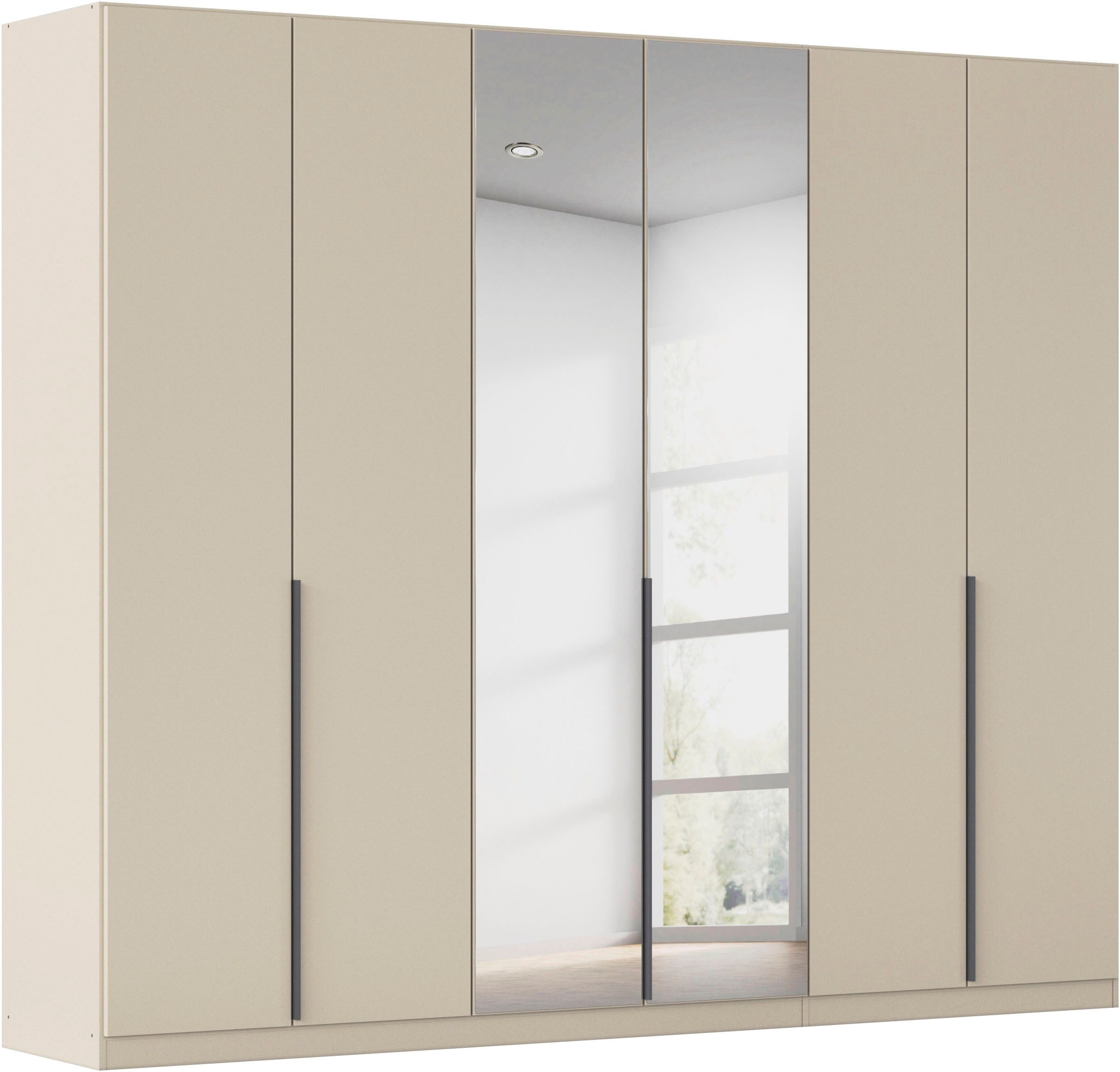 OTTO home Drehtürenschrank Kleiderschrank Schrank Garderobe AGORDO mit Dekor- oder Hochglanzfront (in zwei Griff-Farben, Breiten 91-405 cm) durchdachte Innenausstattung, in 8 Breiten und 2 Höhen MADE IN GERMANY