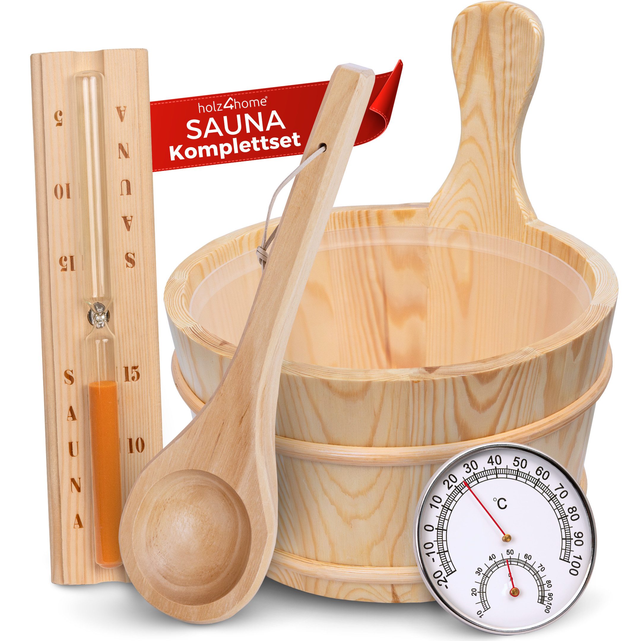 holz4home® Sauna-Aufgussset Sauna Eimer Set I günstig online kaufen
