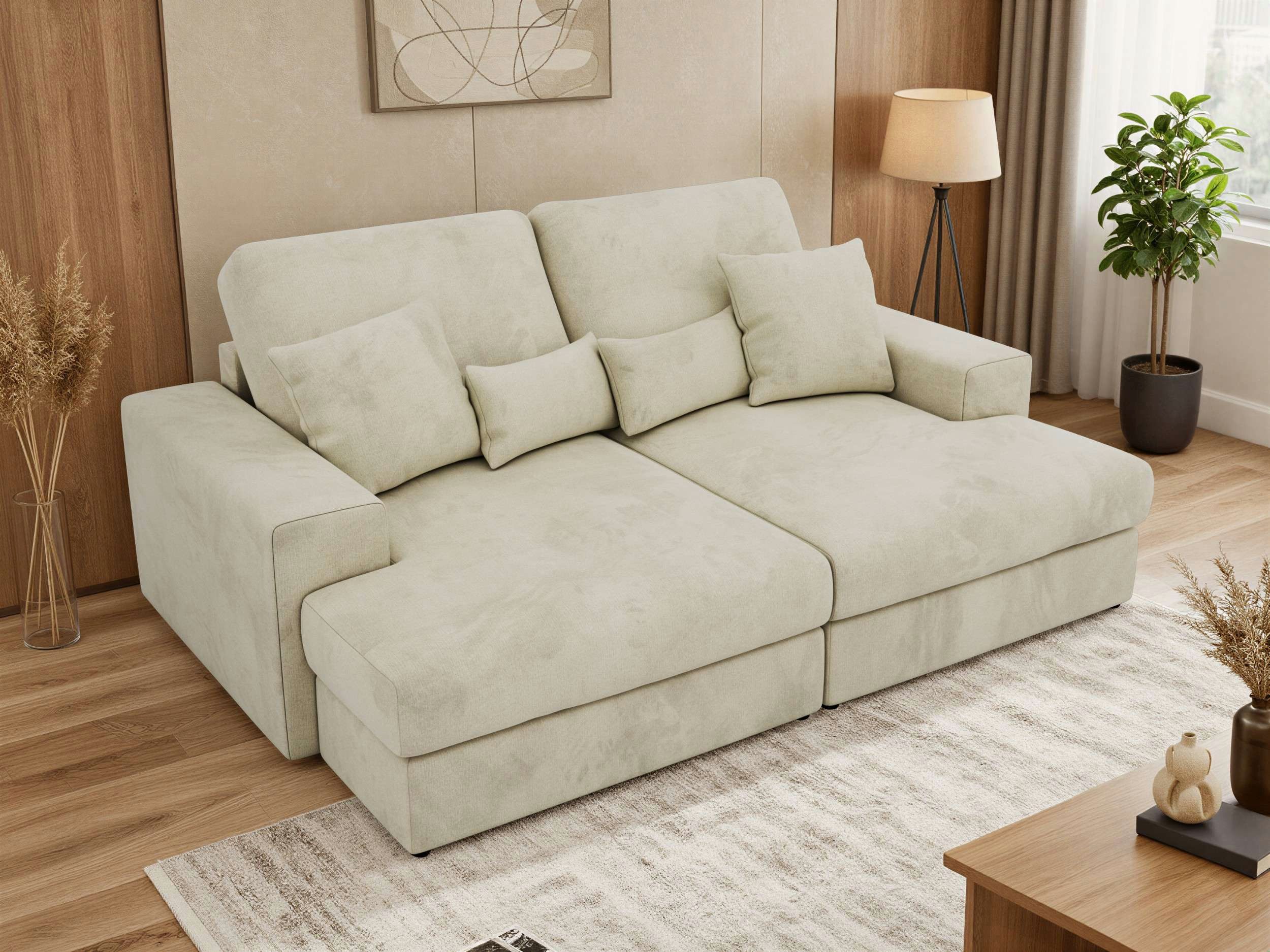 MKS MÖBEL Big-Sofa ANERA, 3-Sitzer sofa, mit großer Sitztiefe und elastischen Polstergurten